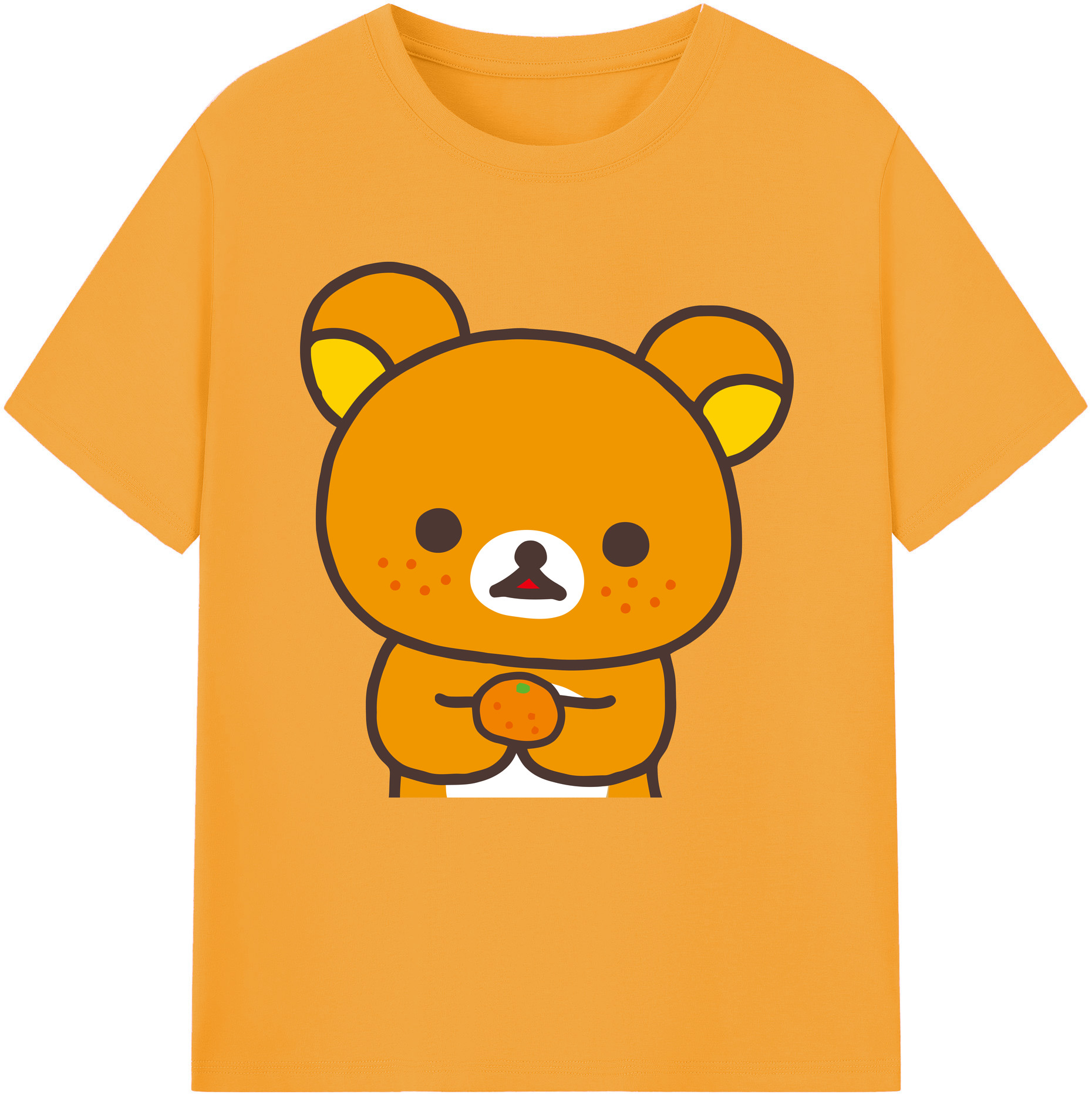 （画像用） リラックマ リラックマ キイロイトリ Rilakkuma Korilakkuma Kiiroitori レディースカジュアルプリントTシャツ（綿100％）