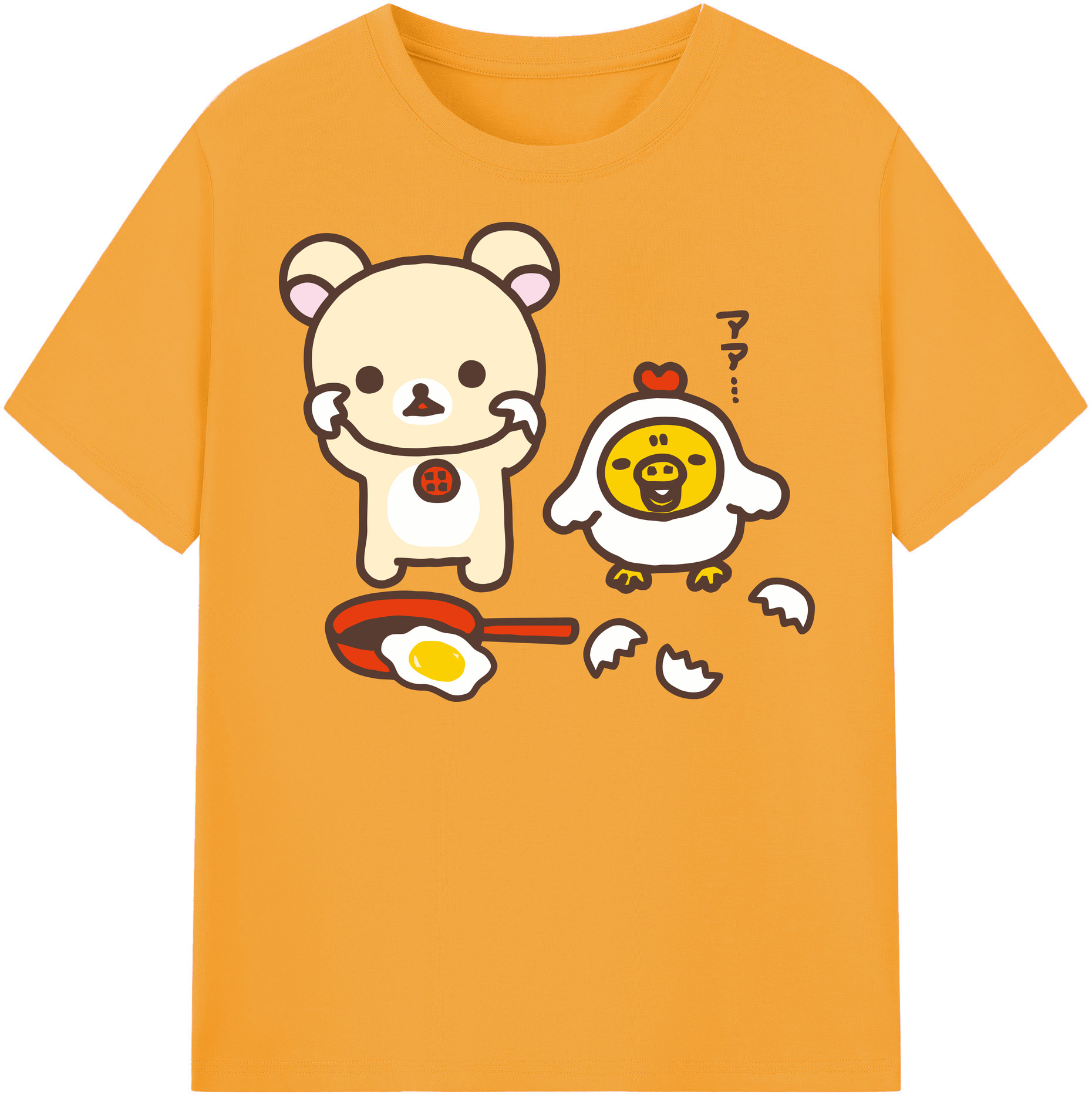 （画像用） リラックマ リラックマ キイロイトリ Rilakkuma Korilakkuma Kiiroitori レディースカジュアルプリントTシャツ（綿100％）