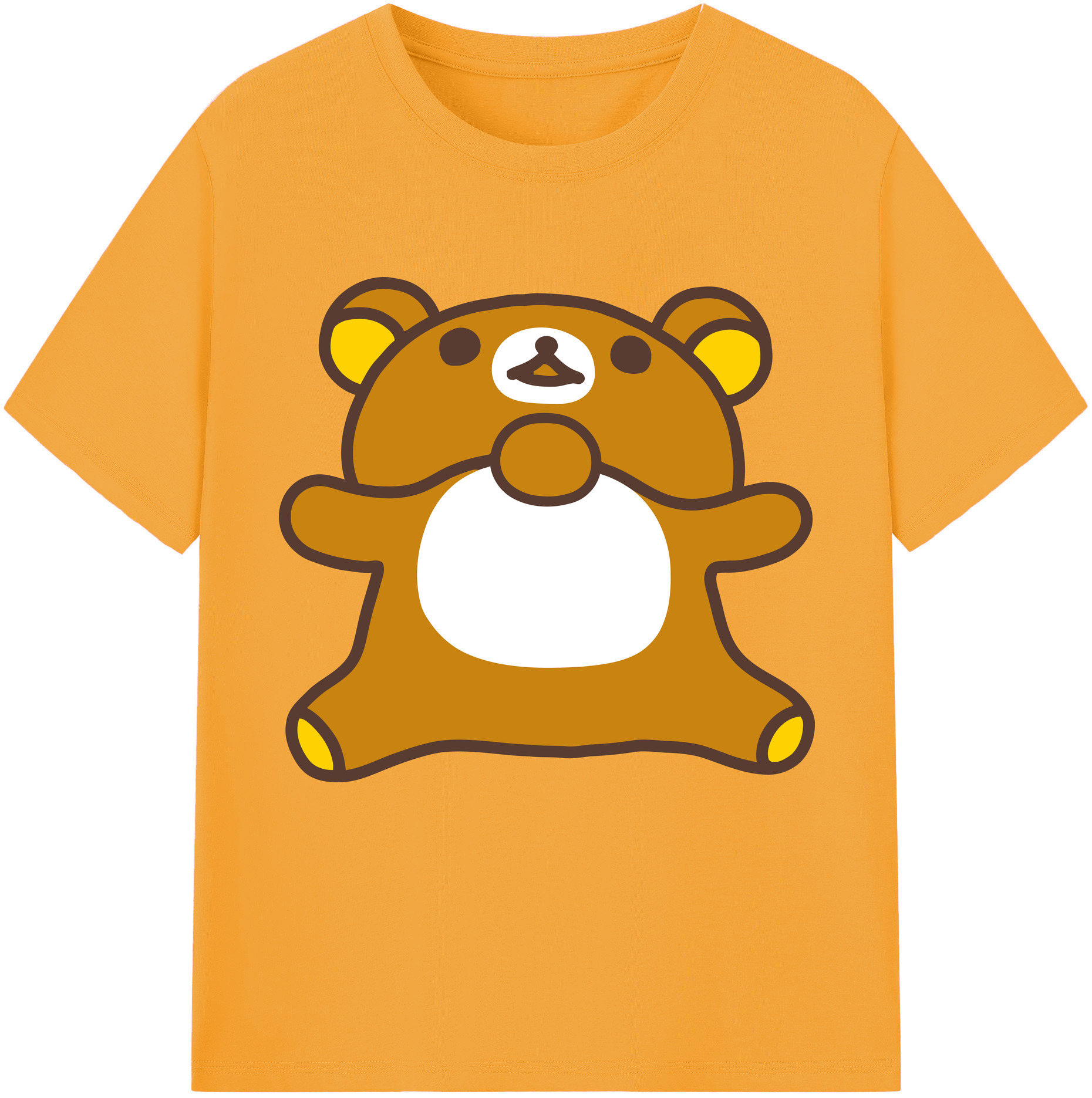 （画像用） リラックマ リラックマ キイロイトリ Rilakkuma Korilakkuma Kiiroitori レディースカジュアルプリントTシャツ（綿100％）
