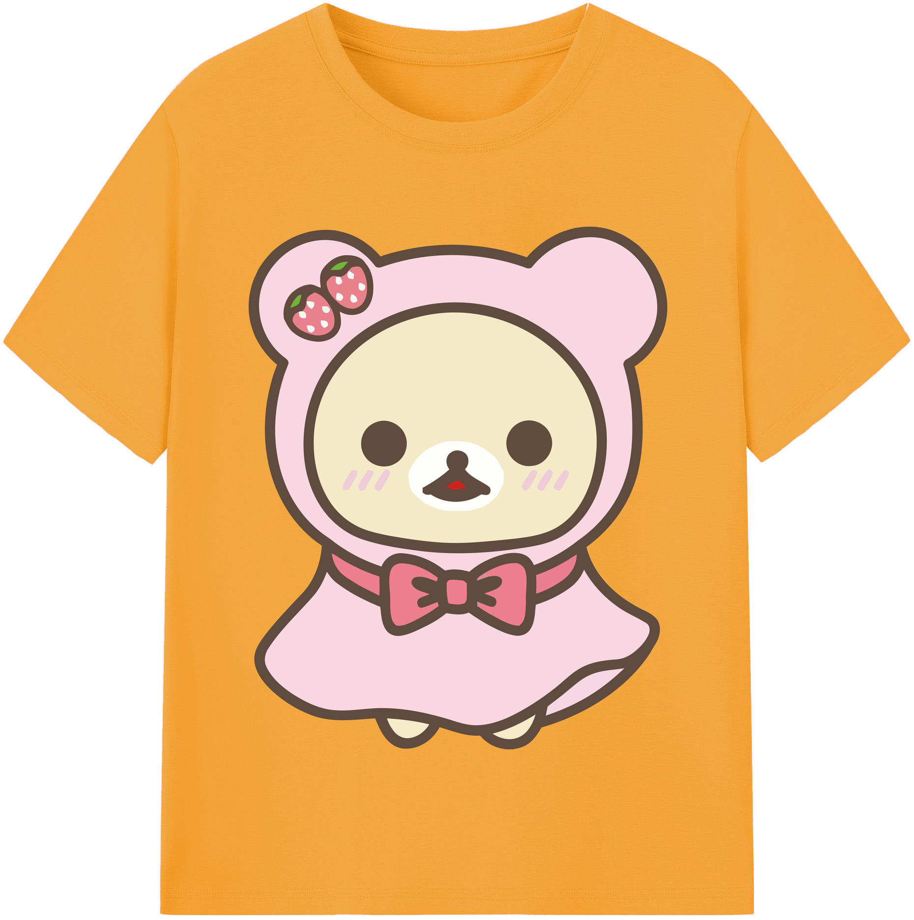 （画像用） リラックマ リラックマ キイロイトリ Rilakkuma Korilakkuma Kiiroitori レディースカジュアルプリントTシャツ（綿100％）