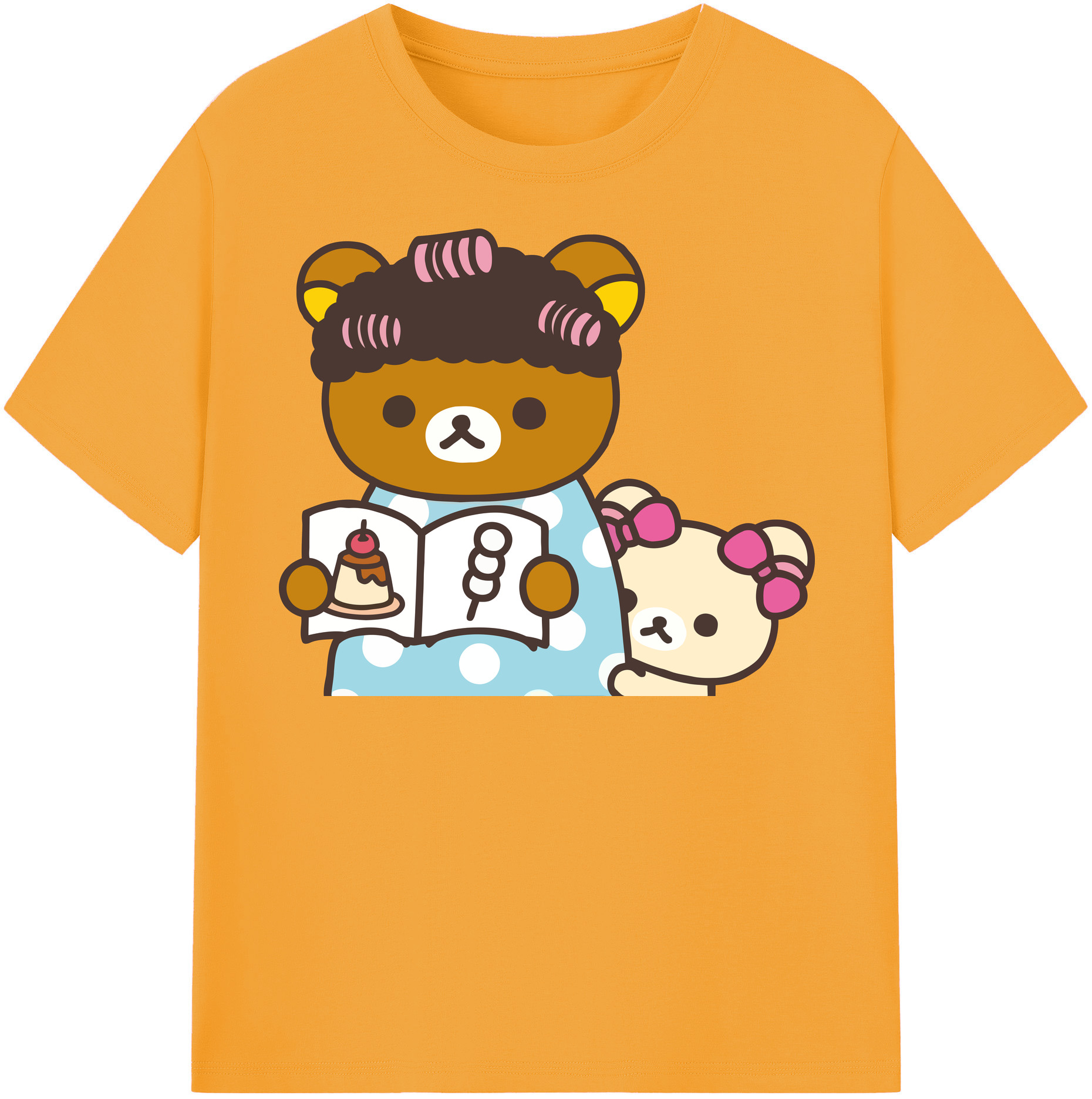 （画像用） リラックマ リラックマ キイロイトリ Rilakkuma Korilakkuma Kiiroitori レディースカジュアルプリントTシャツ（綿100％）