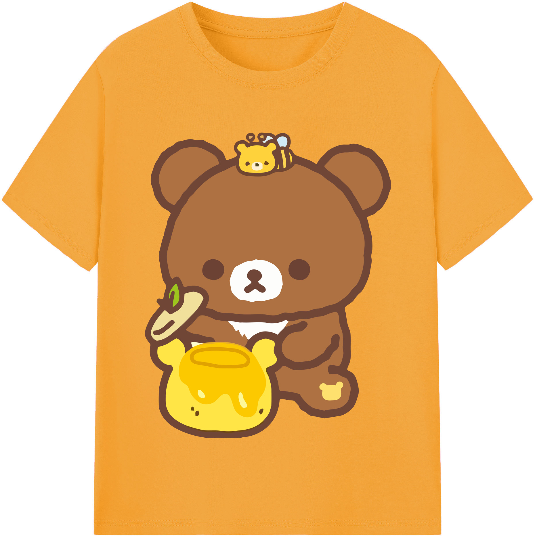 （画像用） リラックマ リラックマ キイロイトリ Rilakkuma Korilakkuma Kiiroitori レディースカジュアルプリントTシャツ（綿100％）