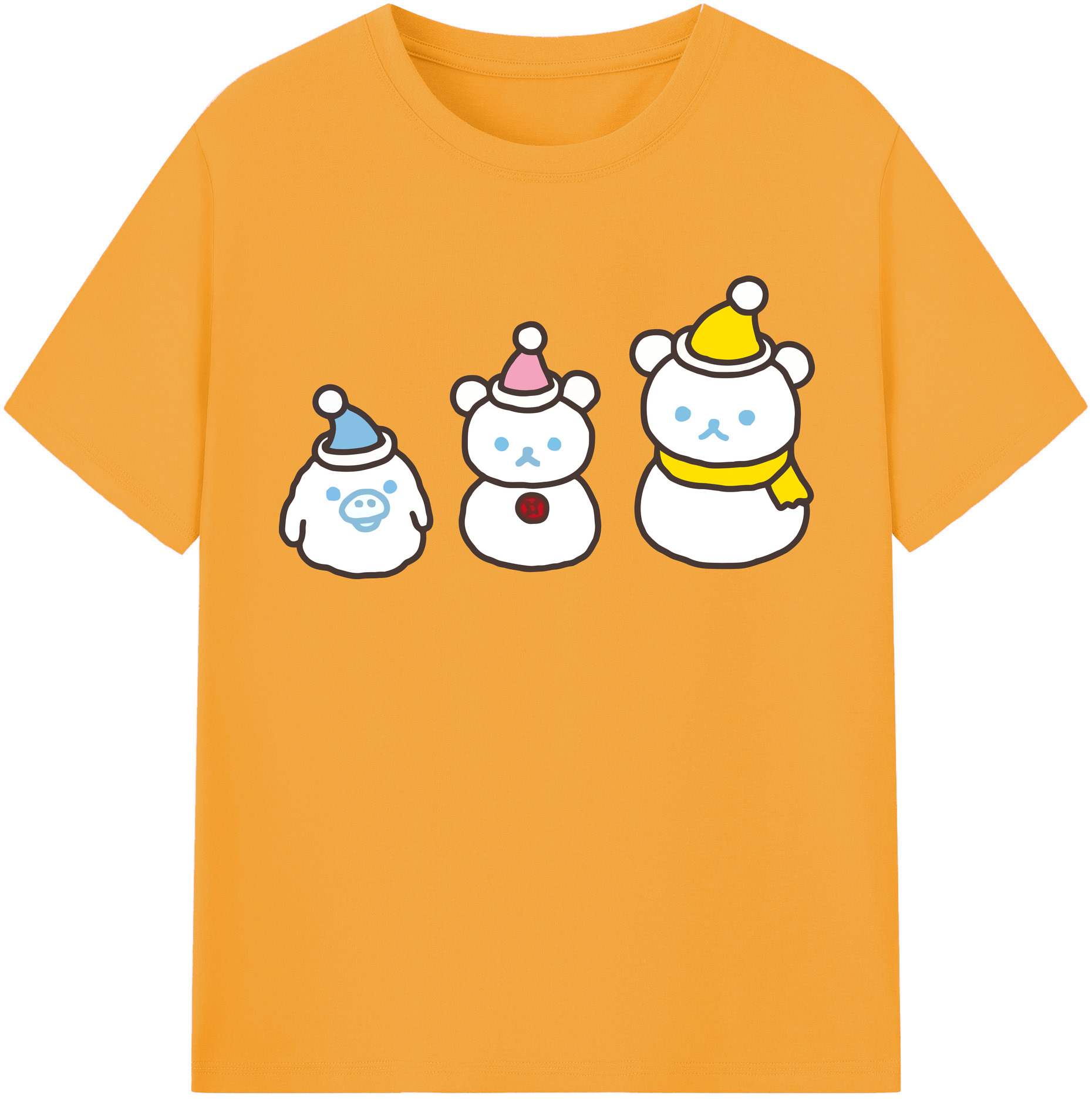 （画像用） リラックマ リラックマ キイロイトリ Rilakkuma Korilakkuma Kiiroitori レディースカジュアルプリントTシャツ（綿100％）