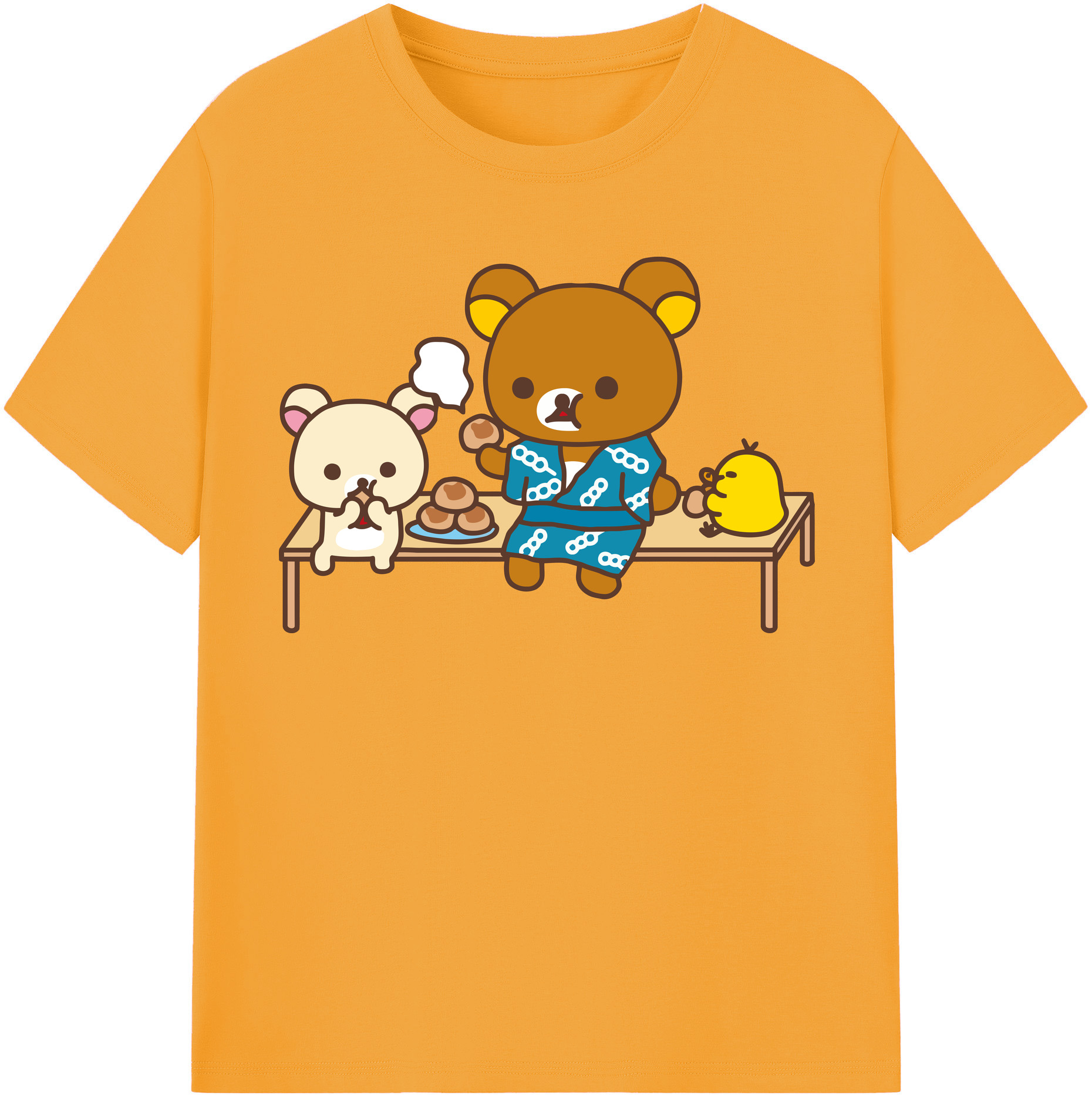 （画像用） リラックマ リラックマ キイロイトリ Rilakkuma Korilakkuma Kiiroitori レディースカジュアルプリントTシャツ（綿100％）