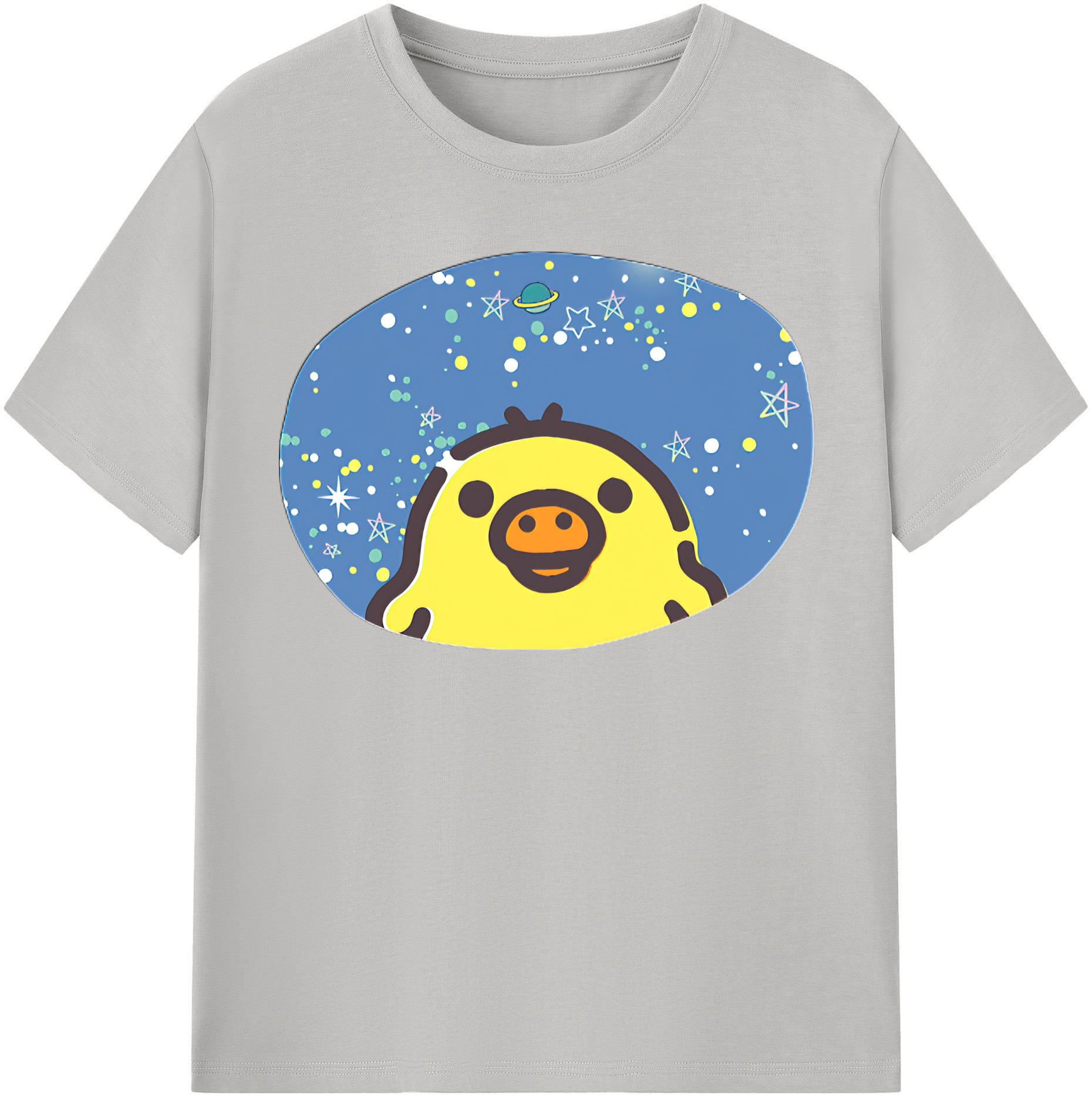 （画像用） リラックマ リラックマ キイロイトリ Rilakkuma Korilakkuma Kiiroitori レディースカジュアルプリントTシャツ（綿100％）