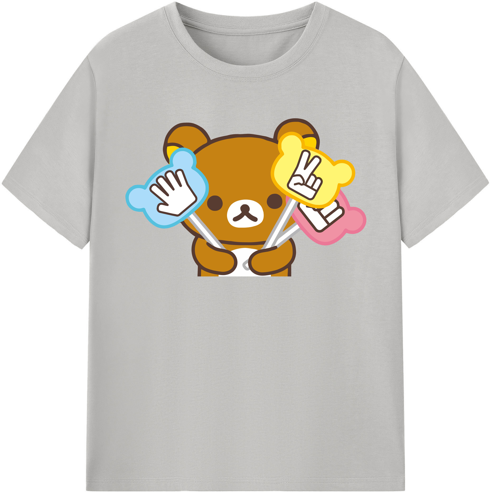 （画像用） リラックマ リラックマ キイロイトリ Rilakkuma Korilakkuma Kiiroitori レディースカジュアルプリントTシャツ（綿100％）