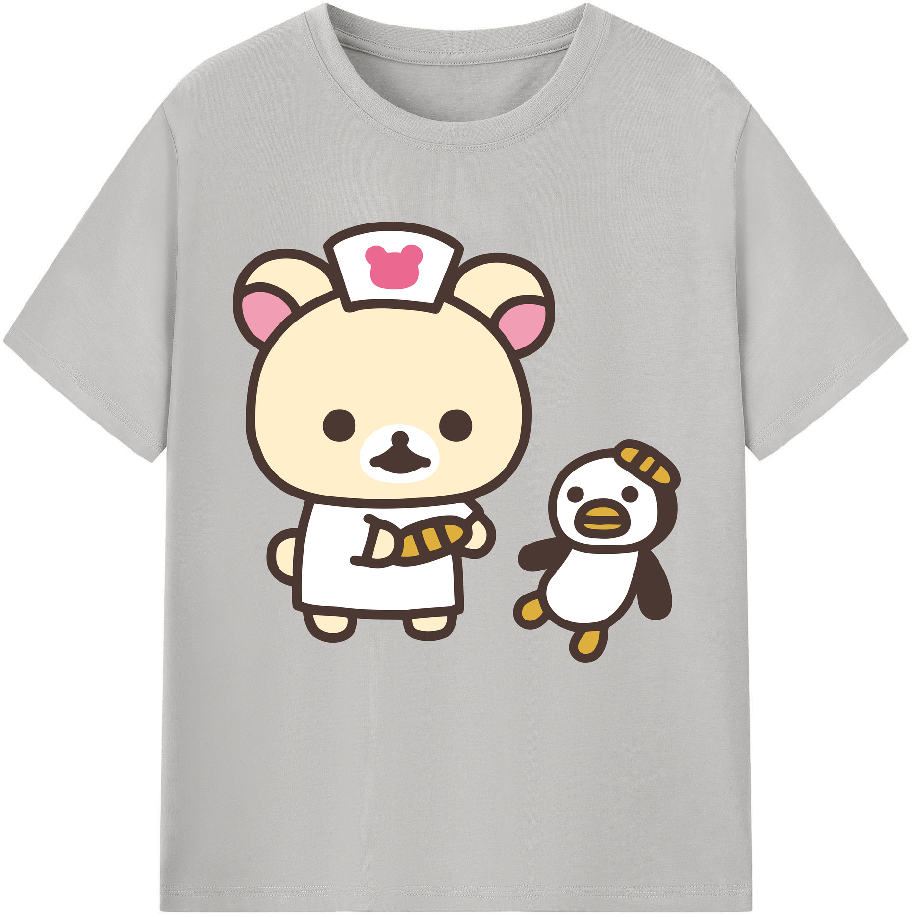 （画像用） リラックマ リラックマ キイロイトリ Rilakkuma Korilakkuma Kiiroitori レディースカジュアルプリントTシャツ（綿100％）