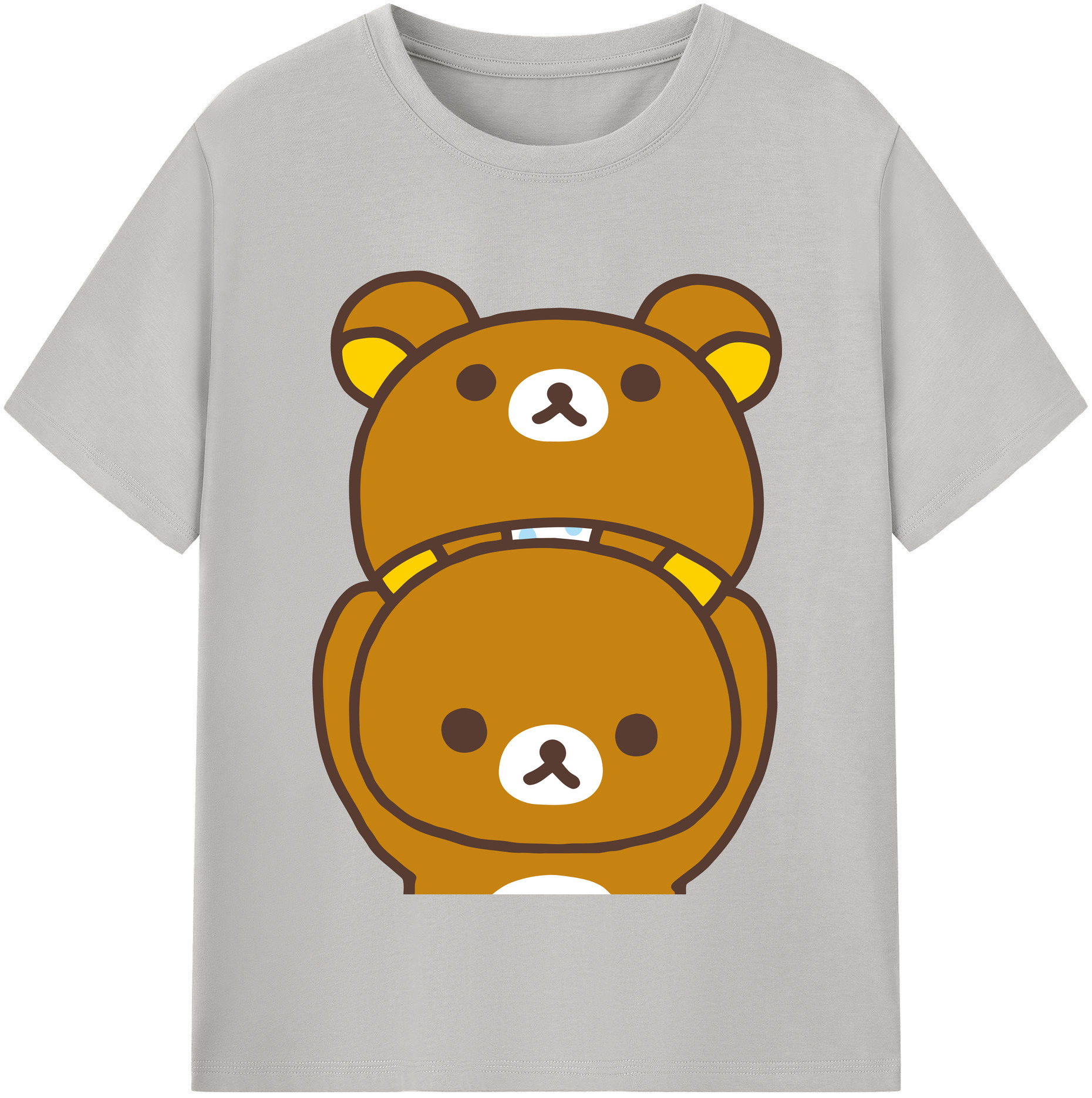 （画像用） リラックマ リラックマ キイロイトリ Rilakkuma Korilakkuma Kiiroitori レディースカジュアルプリントTシャツ（綿100％）