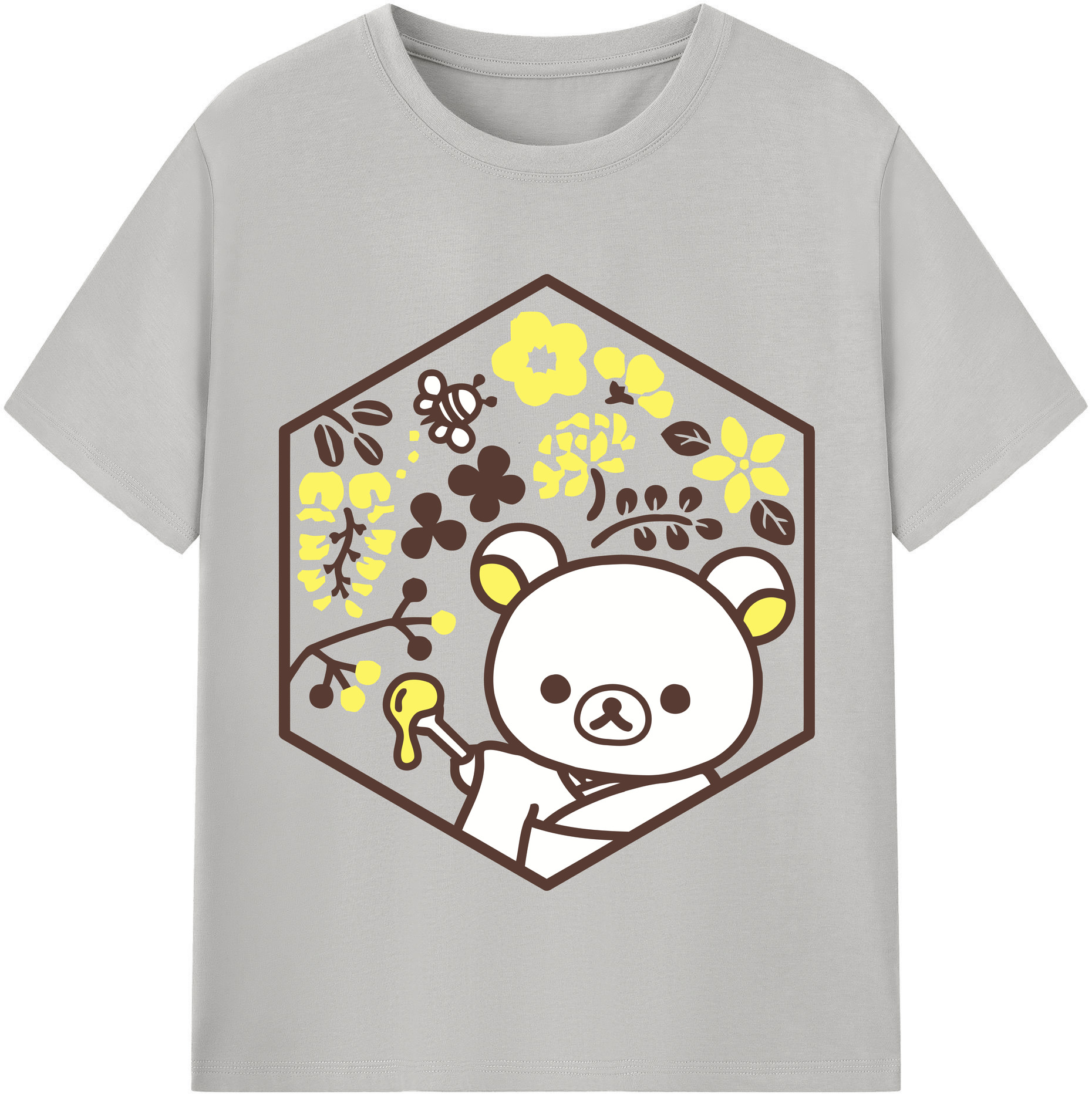 （画像用） リラックマ リラックマ キイロイトリ Rilakkuma Korilakkuma Kiiroitori レディースカジュアルプリントTシャツ（綿100％）