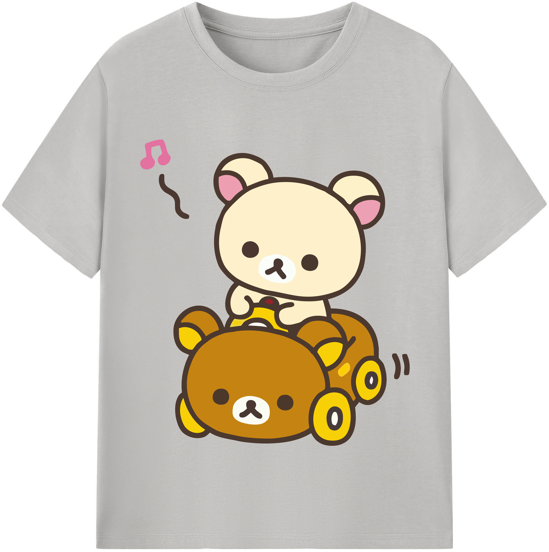 （画像用） リラックマ リラックマ キイロイトリ Rilakkuma Korilakkuma Kiiroitori レディースカジュアルプリントTシャツ（綿100％）