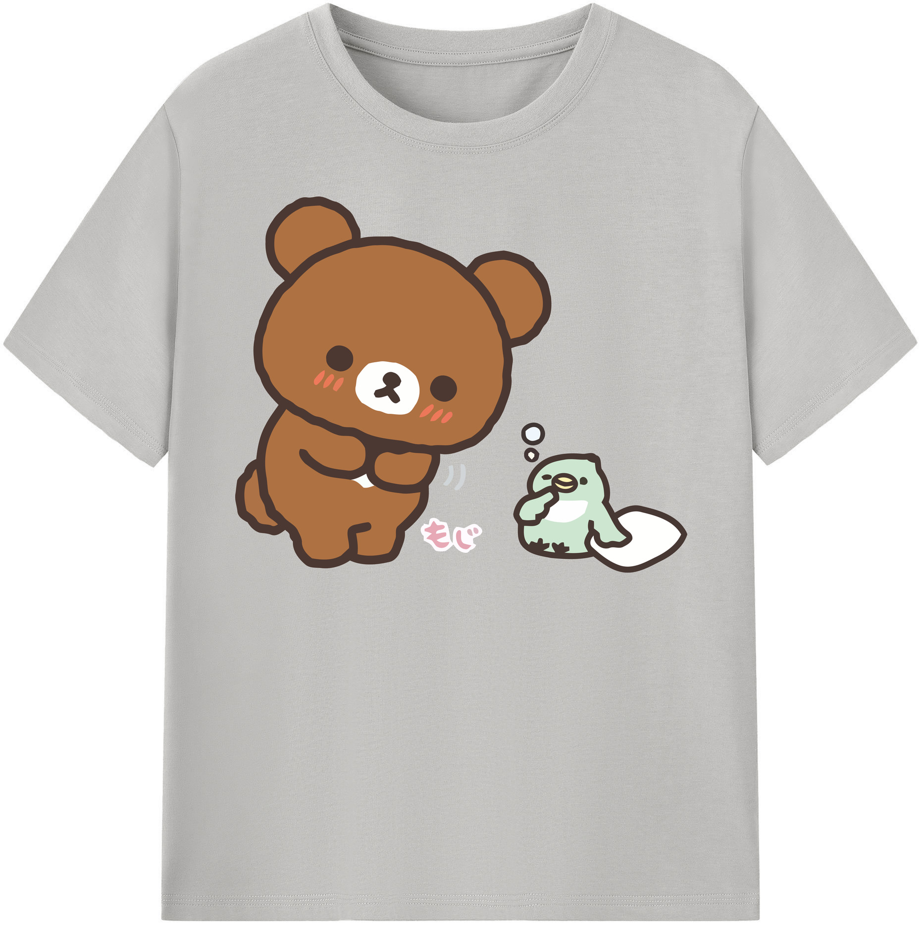 （画像用） リラックマ リラックマ キイロイトリ Rilakkuma Korilakkuma Kiiroitori レディースカジュアルプリントTシャツ（綿100％）