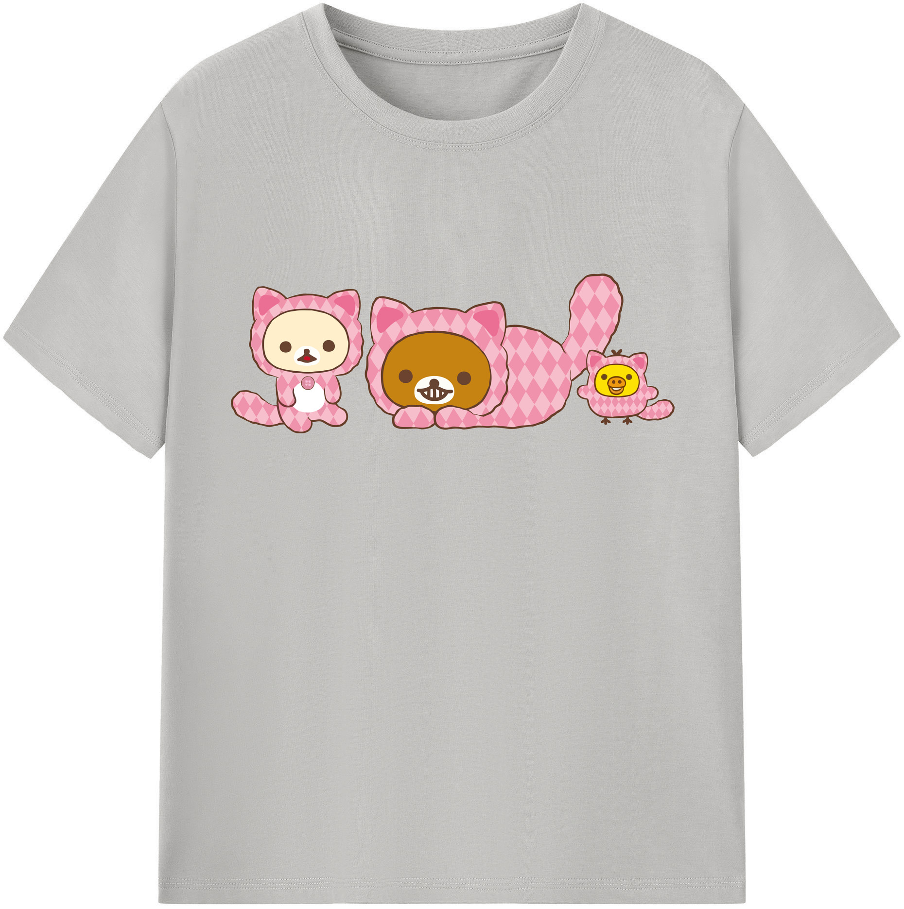 （画像用） リラックマ リラックマ キイロイトリ Rilakkuma Korilakkuma Kiiroitori レディースカジュアルプリントTシャツ（綿100％）