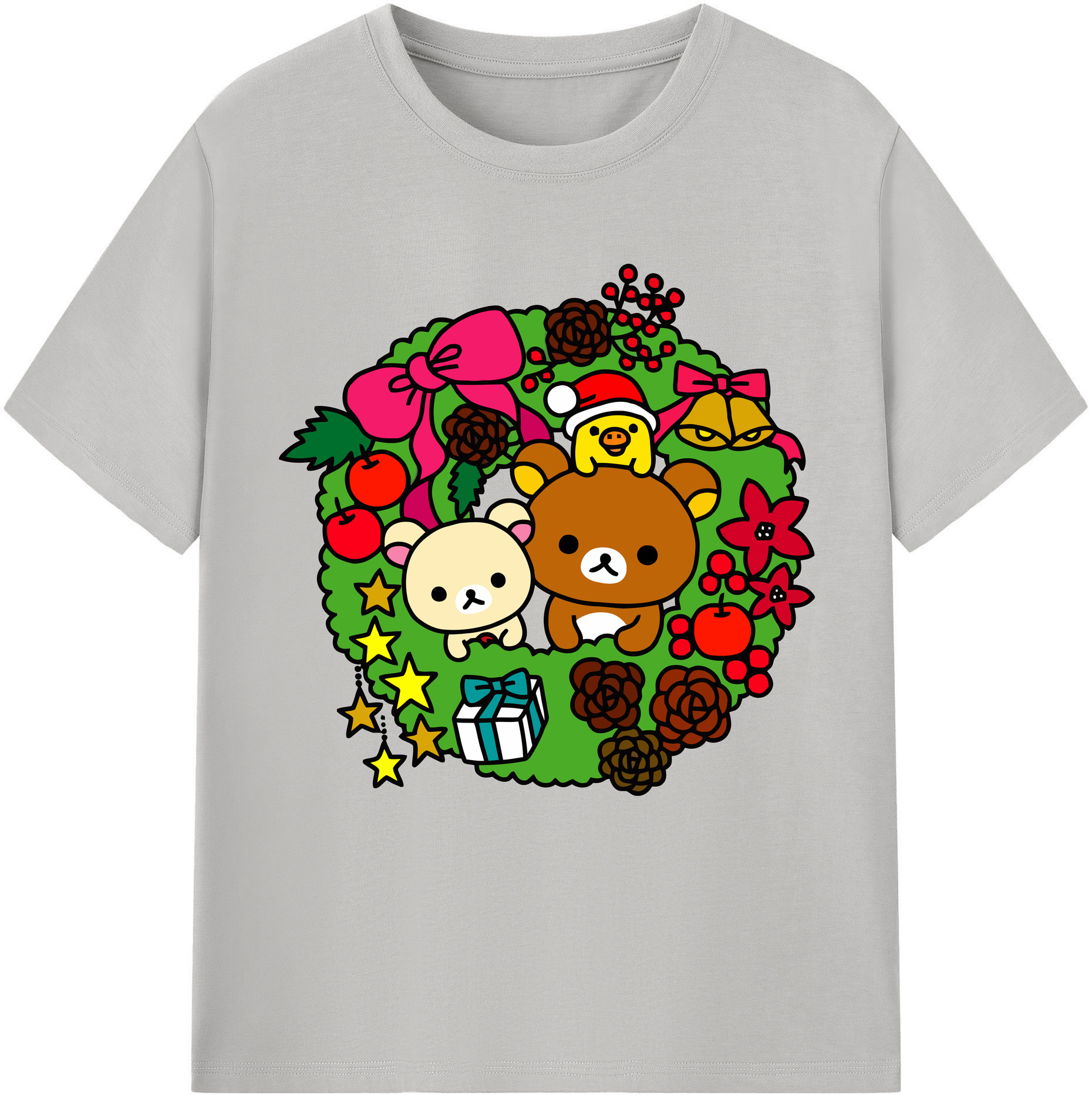 （画像用） リラックマ リラックマ キイロイトリ Rilakkuma Korilakkuma Kiiroitori レディースカジュアルプリントTシャツ（綿100％）