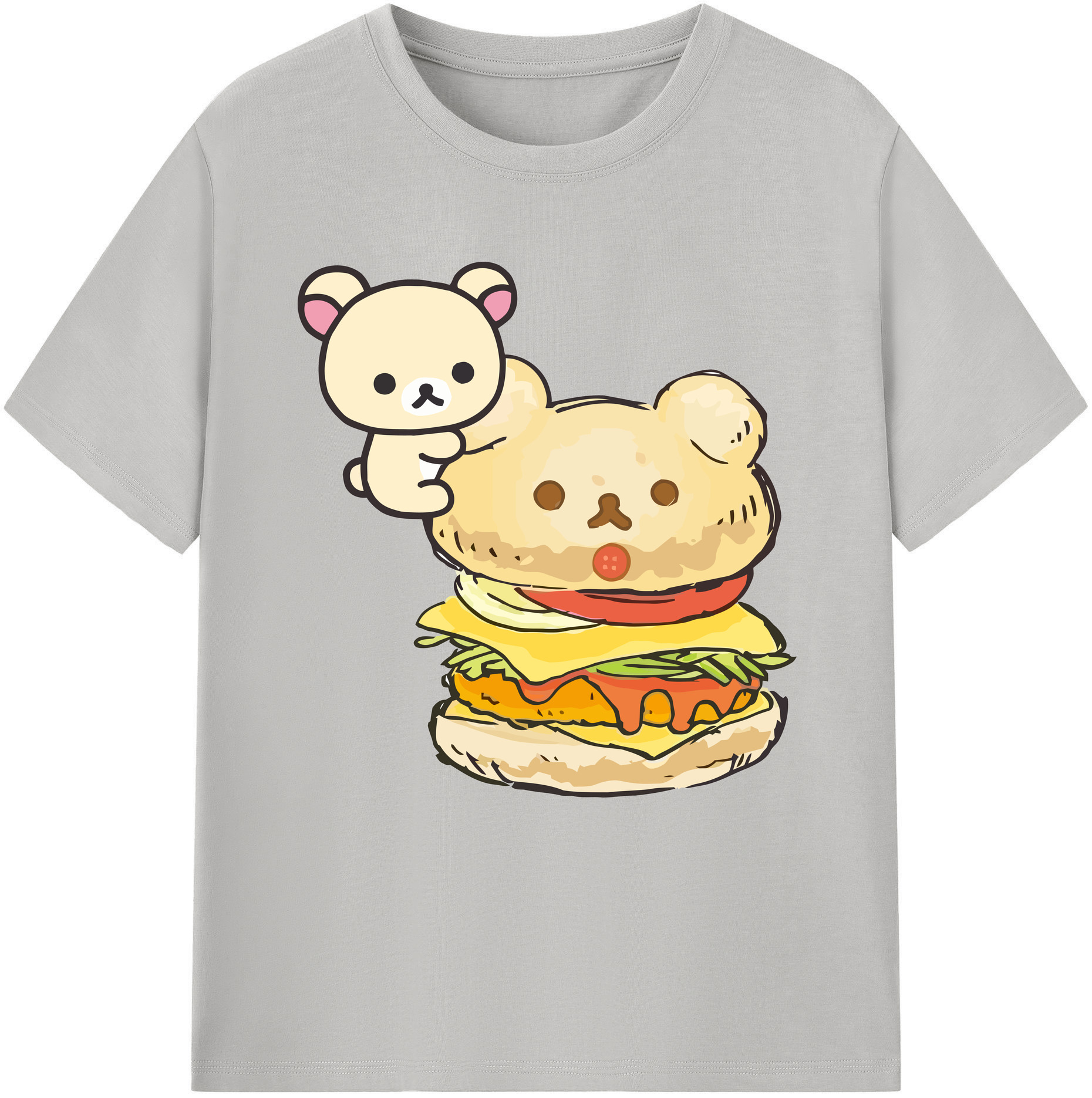 （画像用） リラックマ リラックマ キイロイトリ Rilakkuma Korilakkuma Kiiroitori レディースカジュアルプリントTシャツ（綿100％）