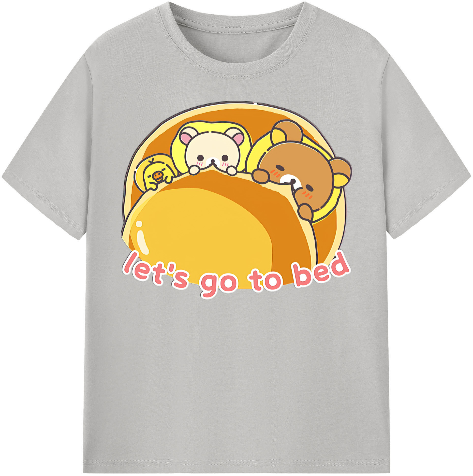 （画像用） リラックマ リラックマ キイロイトリ Rilakkuma Korilakkuma Kiiroitori レディースカジュアルプリントTシャツ（綿100％）