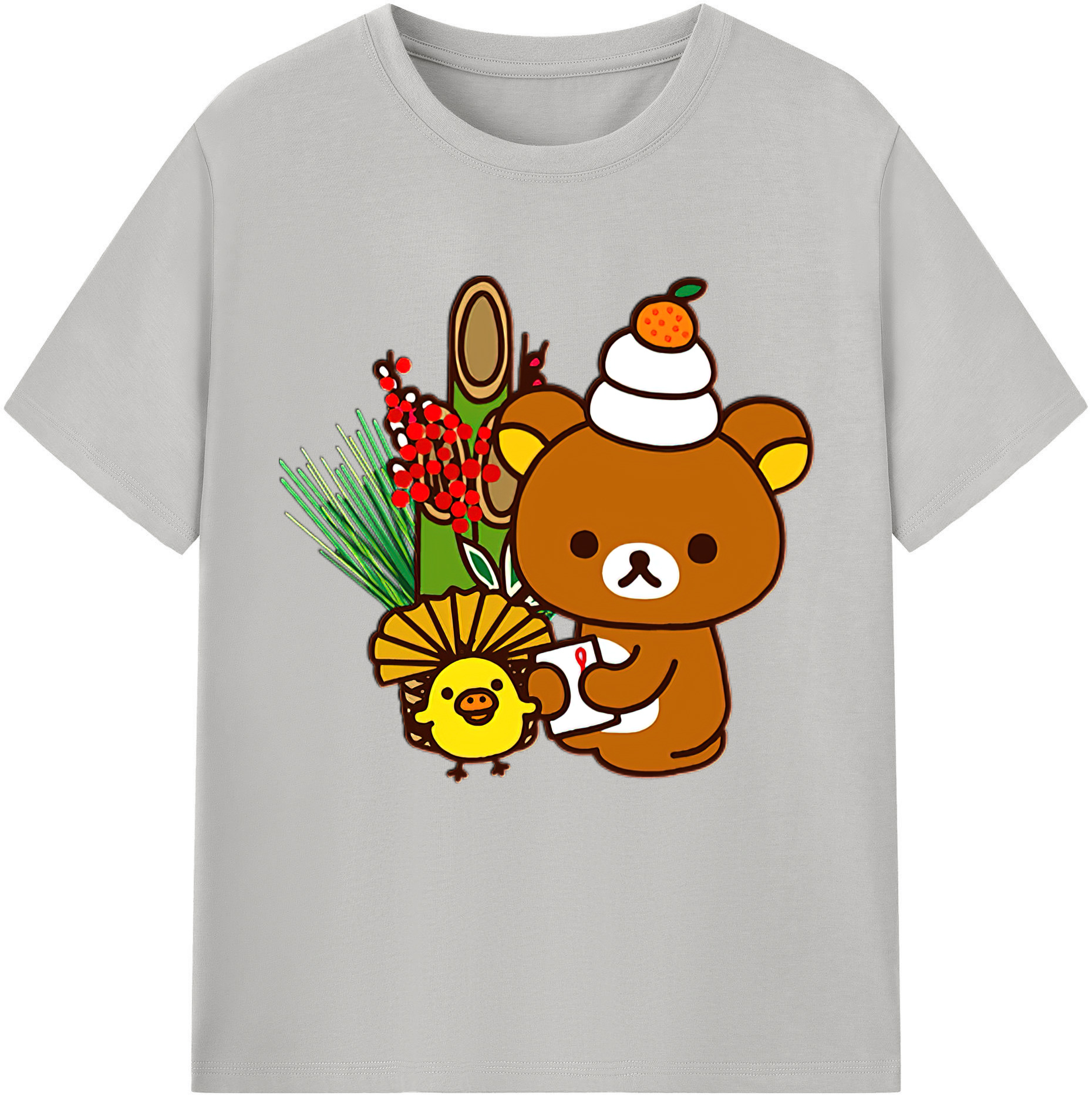 （画像用） リラックマ リラックマ キイロイトリ Rilakkuma Korilakkuma Kiiroitori レディースカジュアルプリントTシャツ（綿100％）