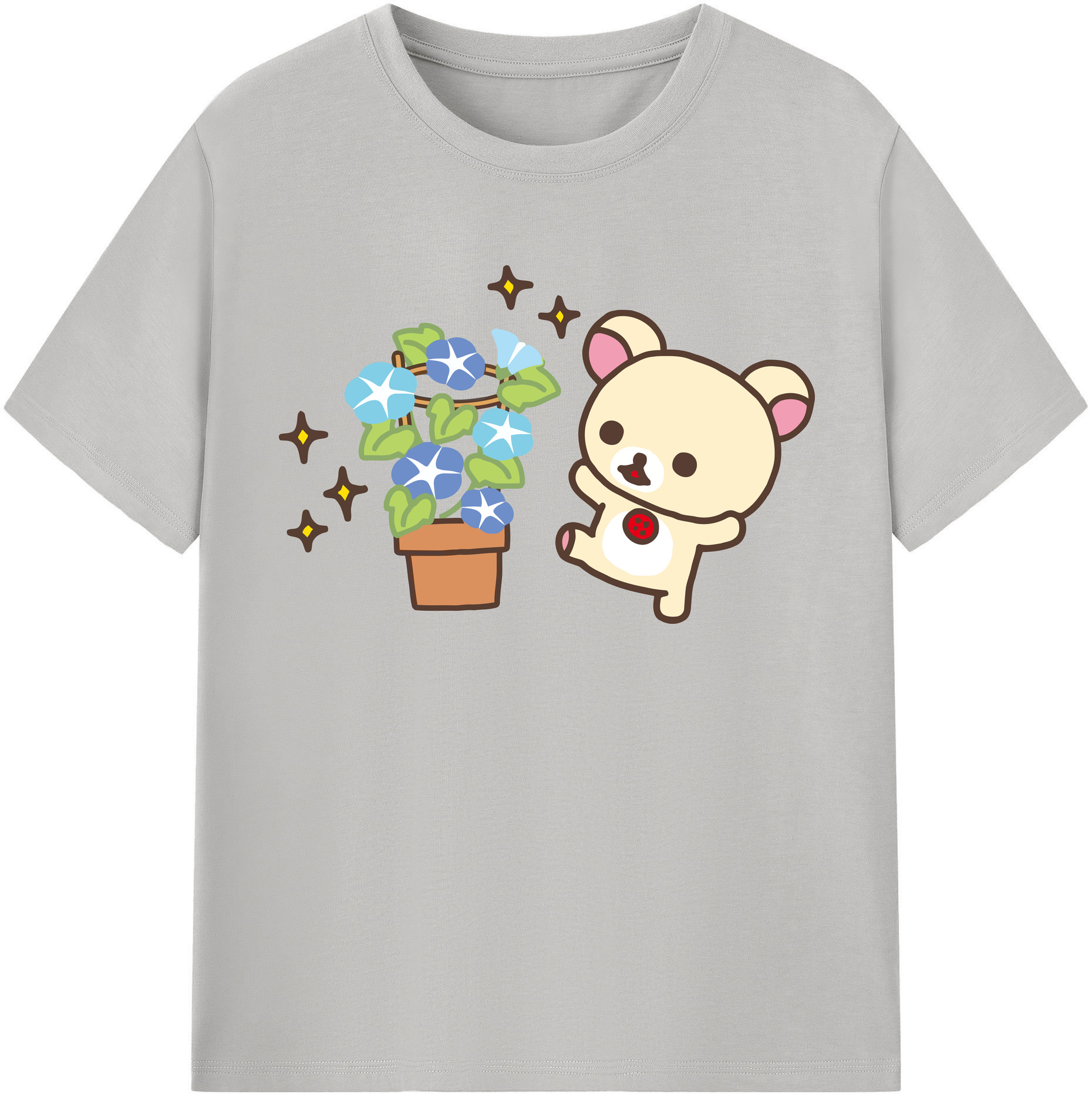 （画像用） リラックマ リラックマ キイロイトリ Rilakkuma Korilakkuma Kiiroitori レディースカジュアルプリントTシャツ（綿100％）
