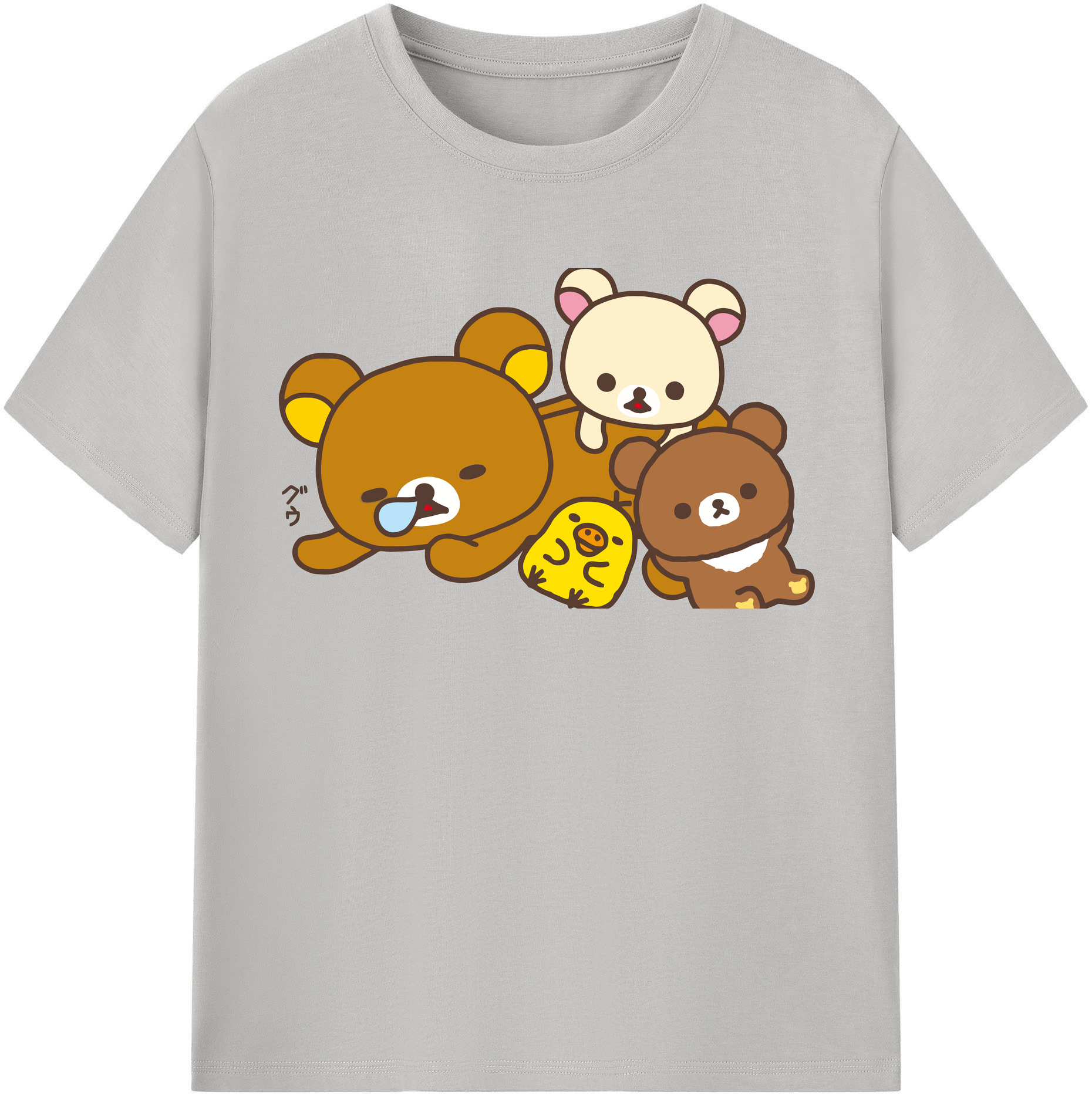 （画像用） リラックマ リラックマ キイロイトリ Rilakkuma Korilakkuma Kiiroitori レディースカジュアルプリントTシャツ（綿100％）