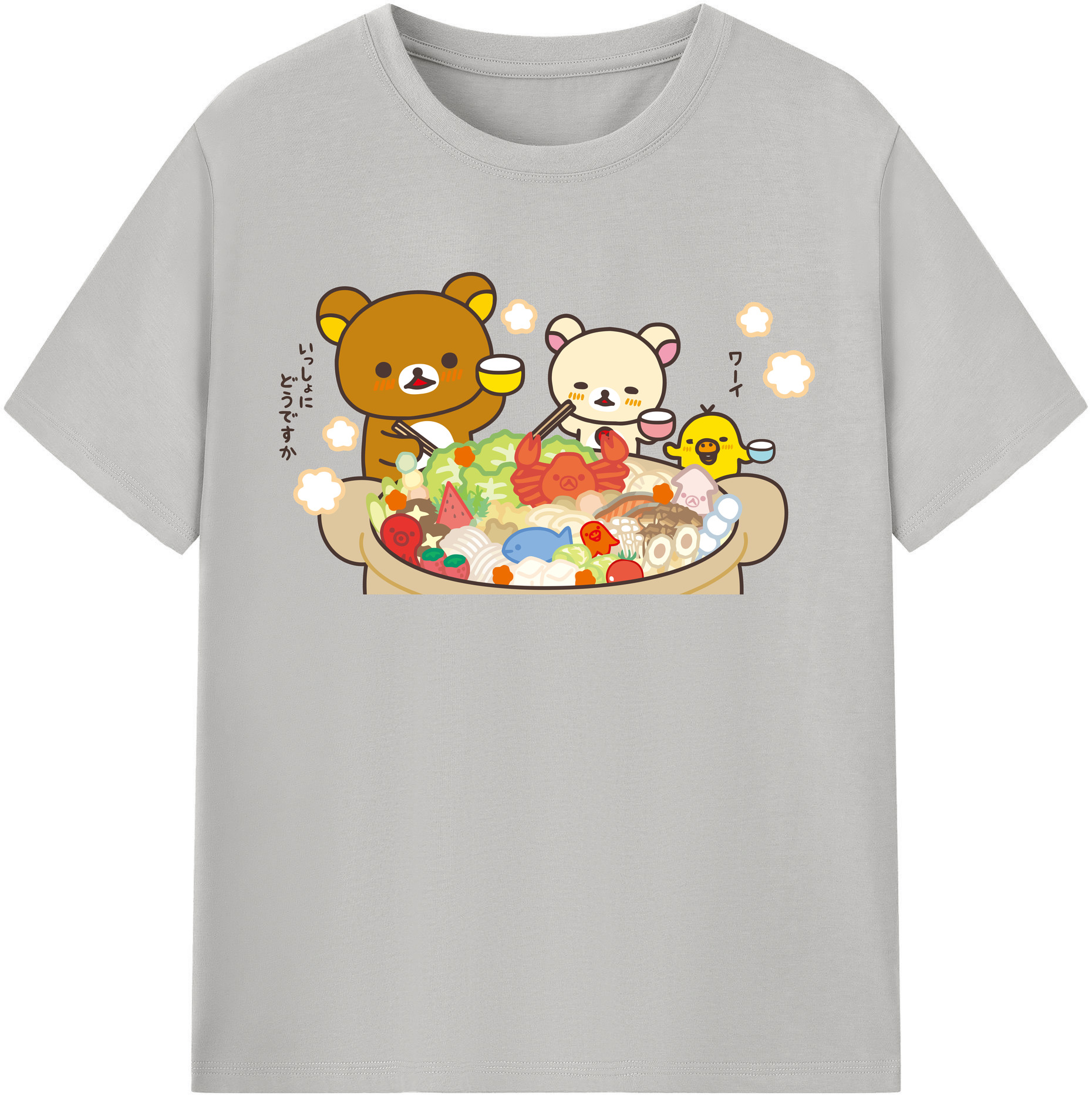 （画像用） リラックマ リラックマ キイロイトリ Rilakkuma Korilakkuma Kiiroitori レディースカジュアルプリントTシャツ（綿100％）