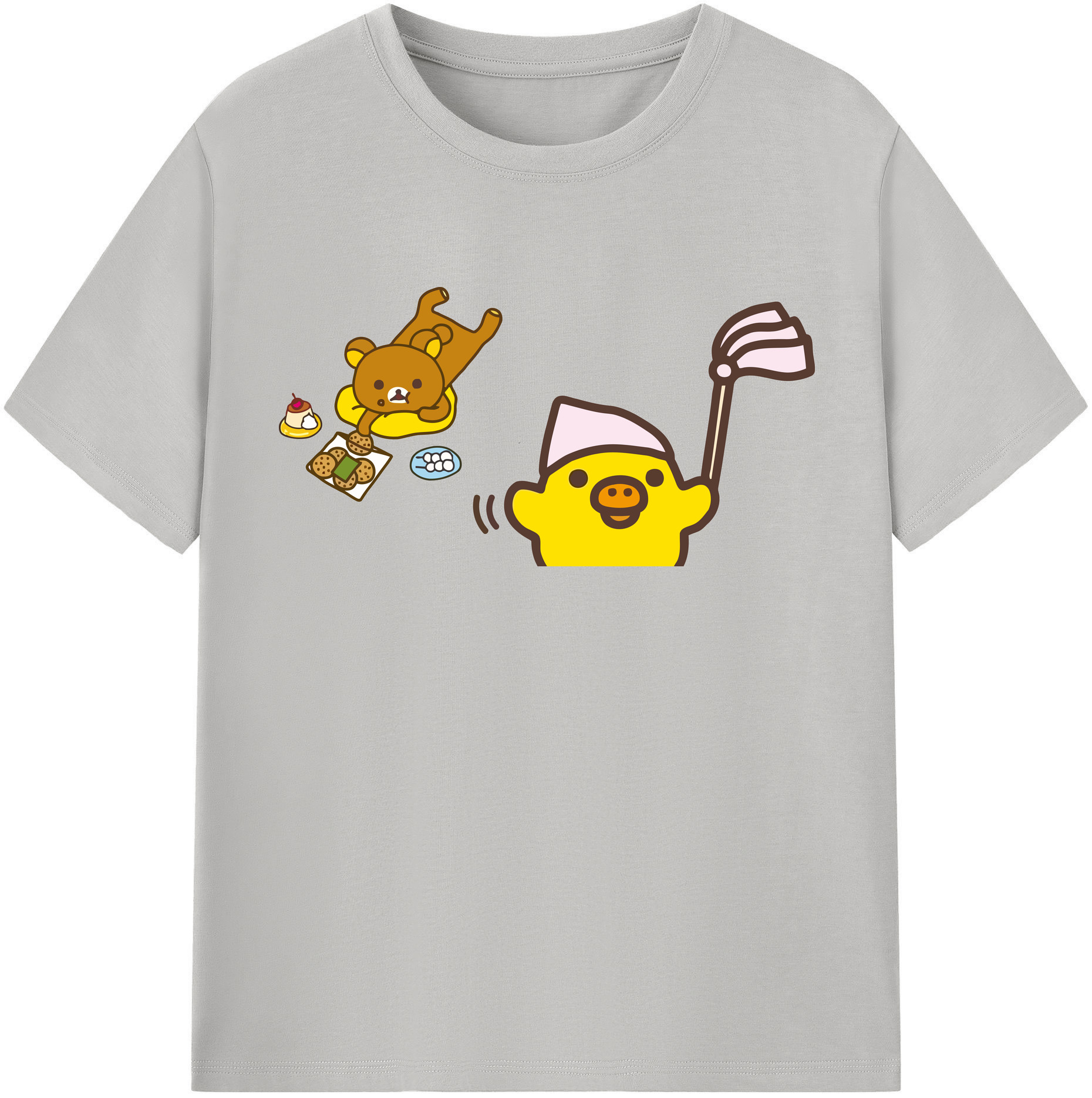 （画像用） リラックマ リラックマ キイロイトリ Rilakkuma Korilakkuma Kiiroitori レディースカジュアルプリントTシャツ（綿100％）