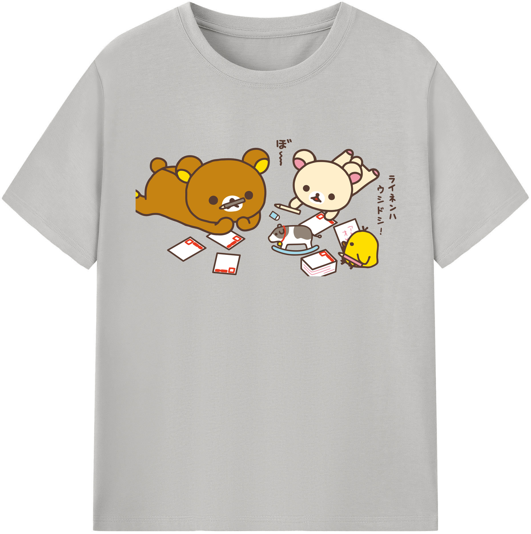 （画像用） リラックマ リラックマ キイロイトリ Rilakkuma Korilakkuma Kiiroitori レディースカジュアルプリントTシャツ（綿100％）