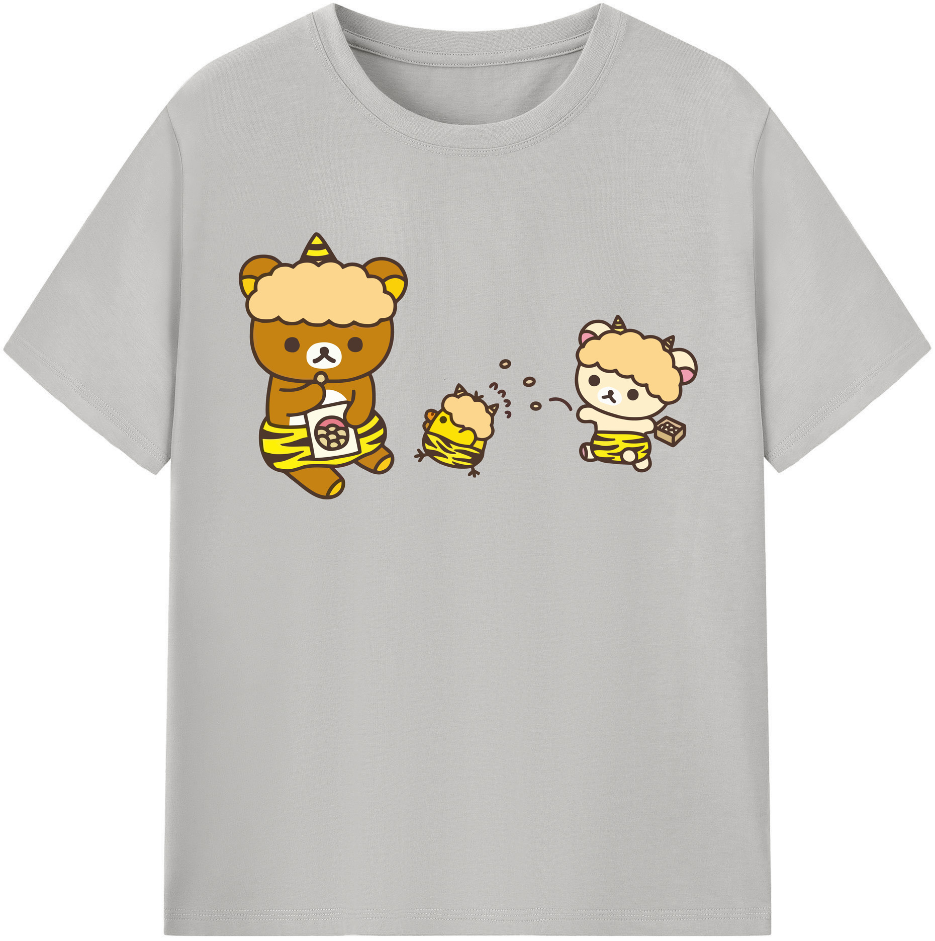 （画像用） リラックマ リラックマ キイロイトリ Rilakkuma Korilakkuma Kiiroitori レディースカジュアルプリントTシャツ（綿100％）