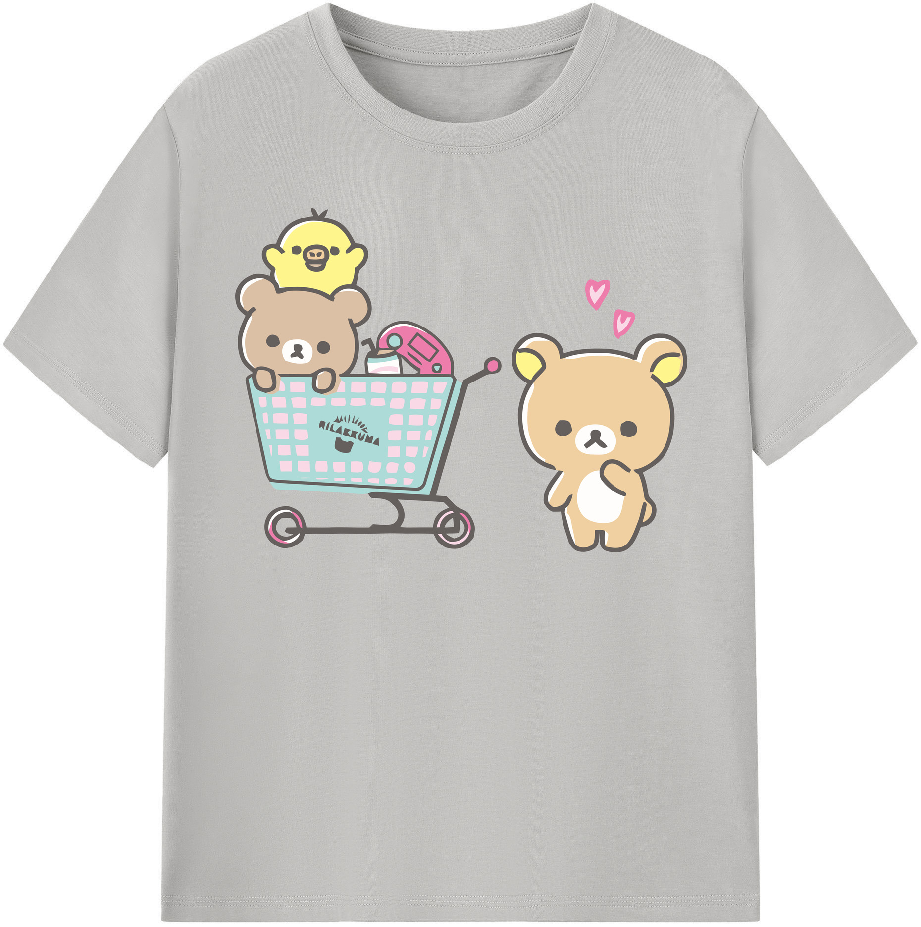 （画像用） リラックマ リラックマ キイロイトリ Rilakkuma Korilakkuma Kiiroitori レディースカジュアルプリントTシャツ（綿100％）