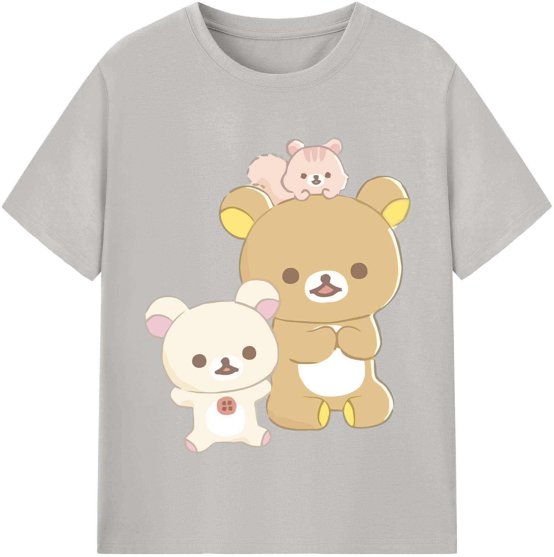 （画像用） リラックマ リラックマ キイロイトリ Rilakkuma Korilakkuma Kiiroitori レディースカジュアルプリントTシャツ（綿100％）