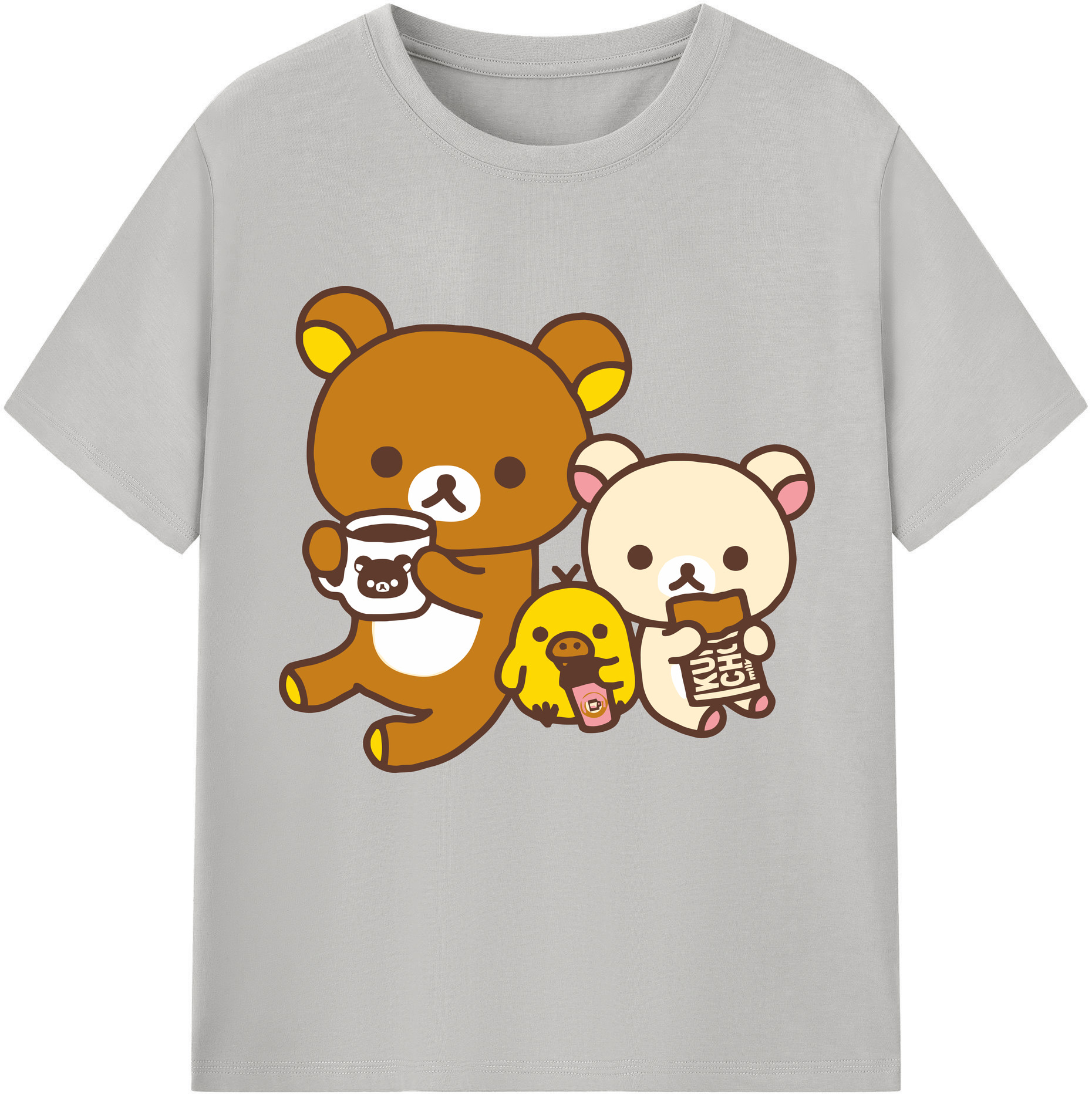 （画像用） リラックマ リラックマ キイロイトリ Rilakkuma Korilakkuma Kiiroitori レディースカジュアルプリントTシャツ（綿100％）