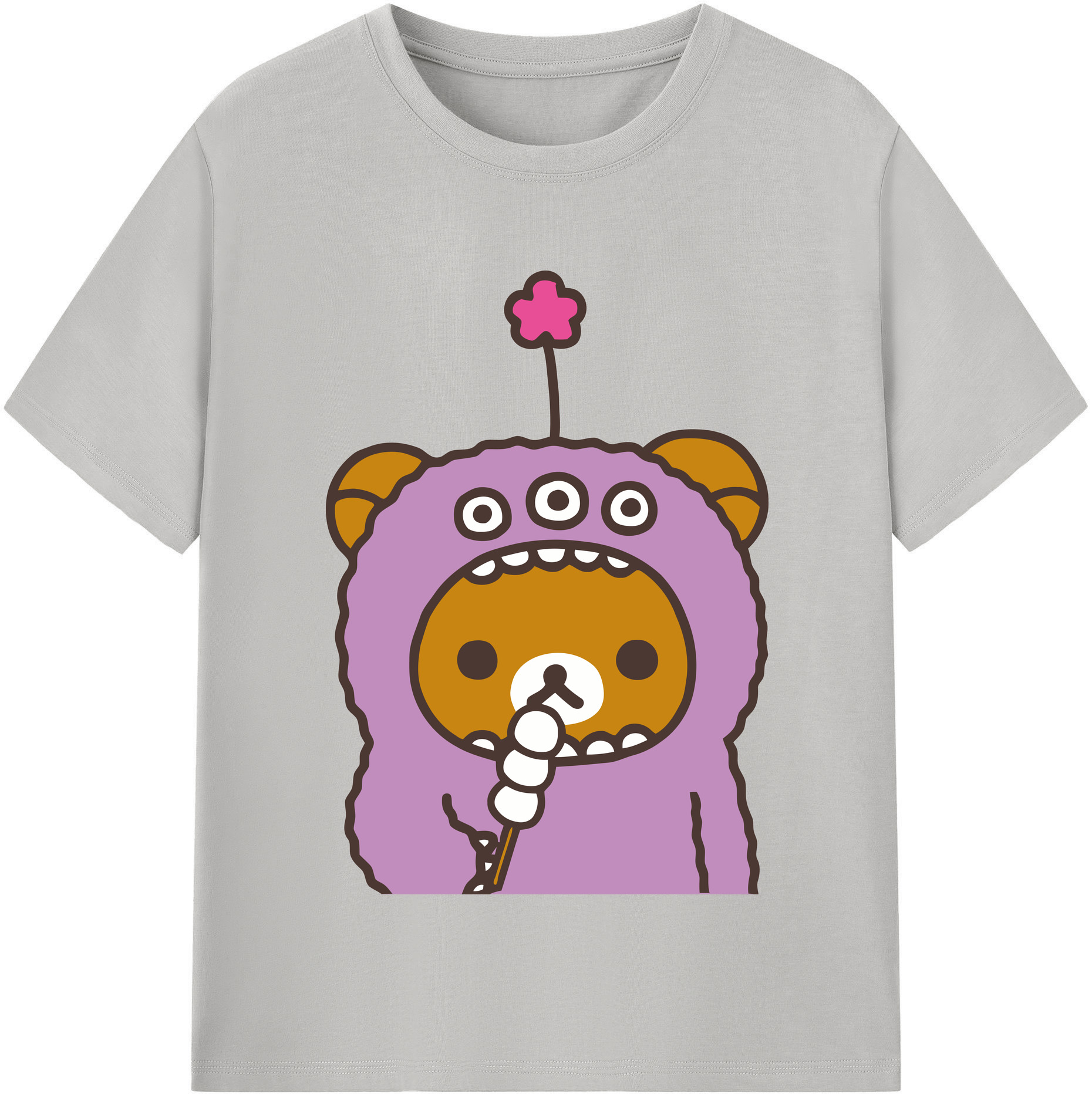 （画像用） リラックマ リラックマ キイロイトリ Rilakkuma Korilakkuma Kiiroitori レディースカジュアルプリントTシャツ（綿100％）