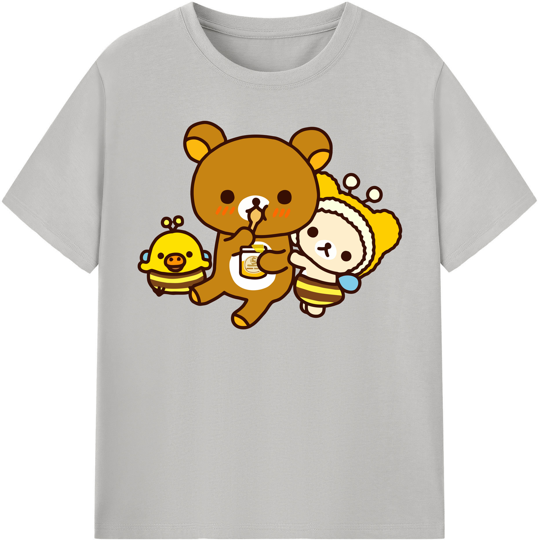 （画像用） リラックマ リラックマ キイロイトリ Rilakkuma Korilakkuma Kiiroitori レディースカジュアルプリントTシャツ（綿100％）