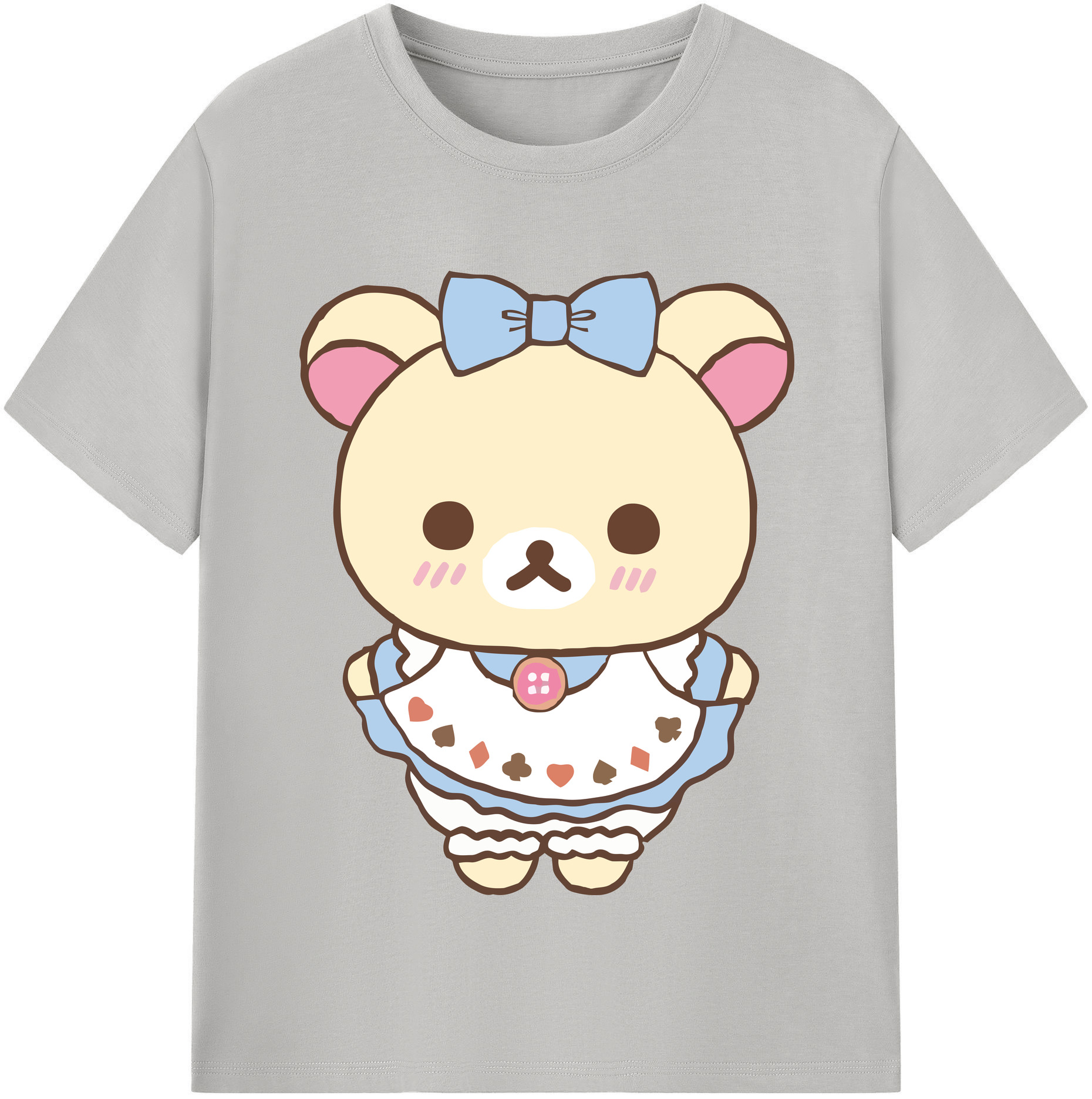 （画像用） リラックマ リラックマ キイロイトリ Rilakkuma Korilakkuma Kiiroitori レディースカジュアルプリントTシャツ（綿100％）