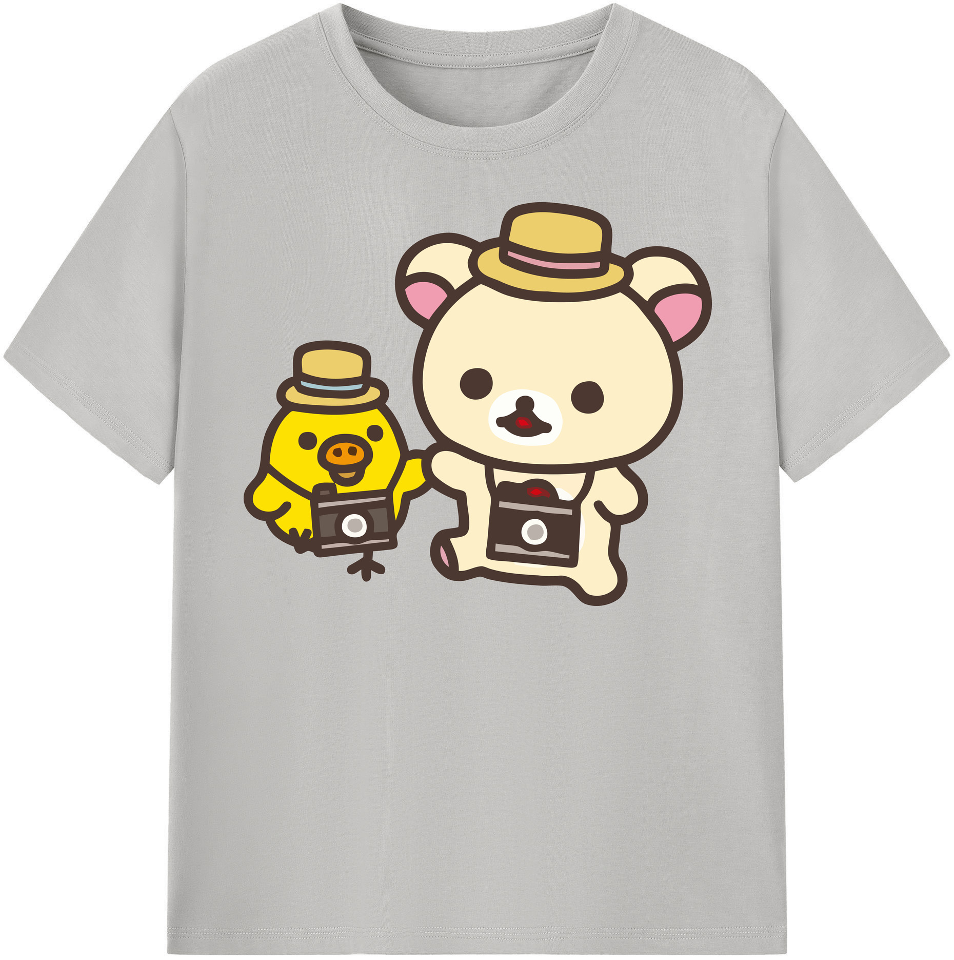 （画像用） リラックマ リラックマ キイロイトリ Rilakkuma Korilakkuma Kiiroitori レディースカジュアルプリントTシャツ（綿100％）