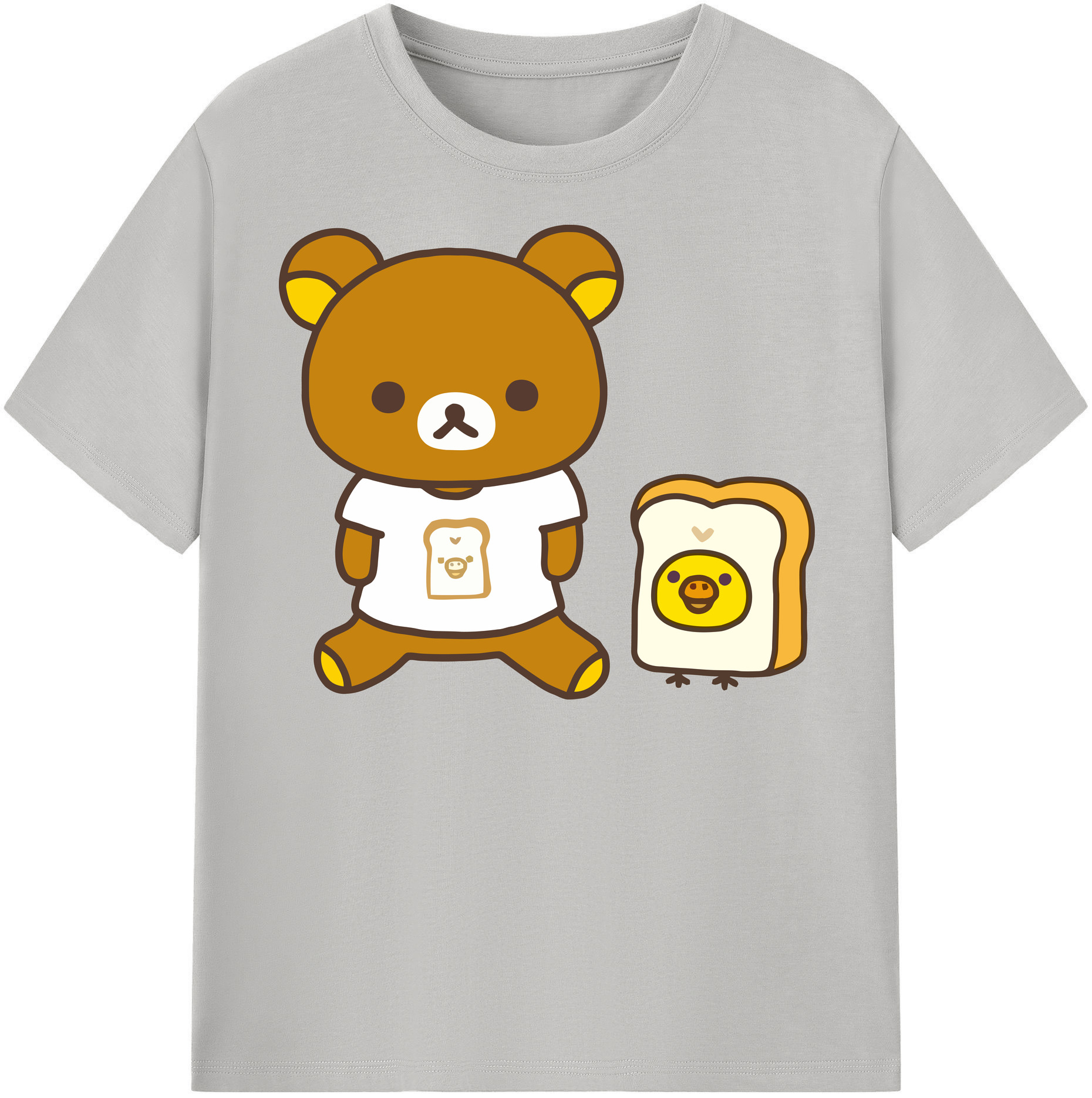（画像用） リラックマ リラックマ キイロイトリ Rilakkuma Korilakkuma Kiiroitori レディースカジュアルプリントTシャツ（綿100％）