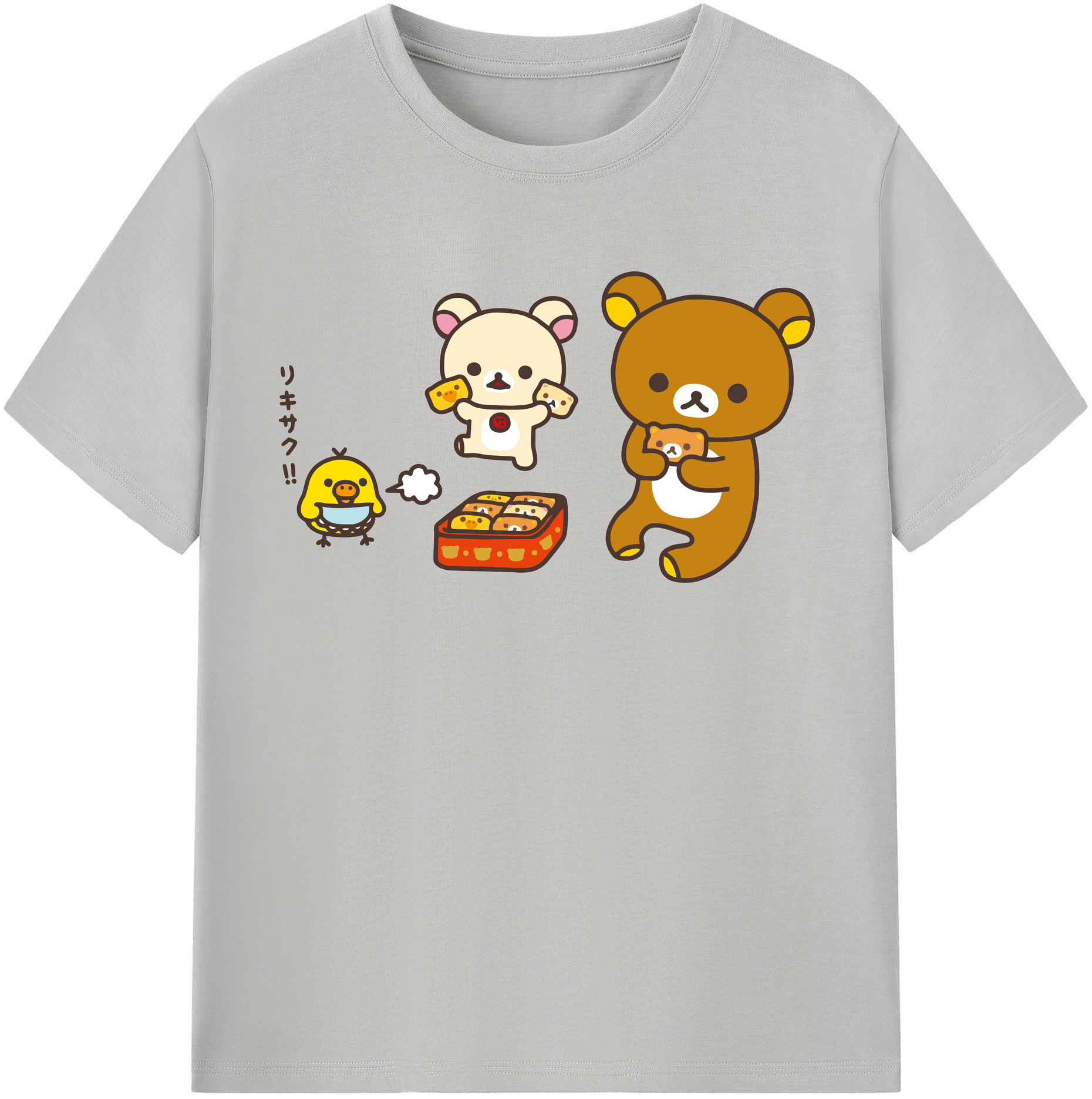 （画像用） リラックマ リラックマ キイロイトリ Rilakkuma Korilakkuma Kiiroitori レディースカジュアルプリントTシャツ（綿100％）