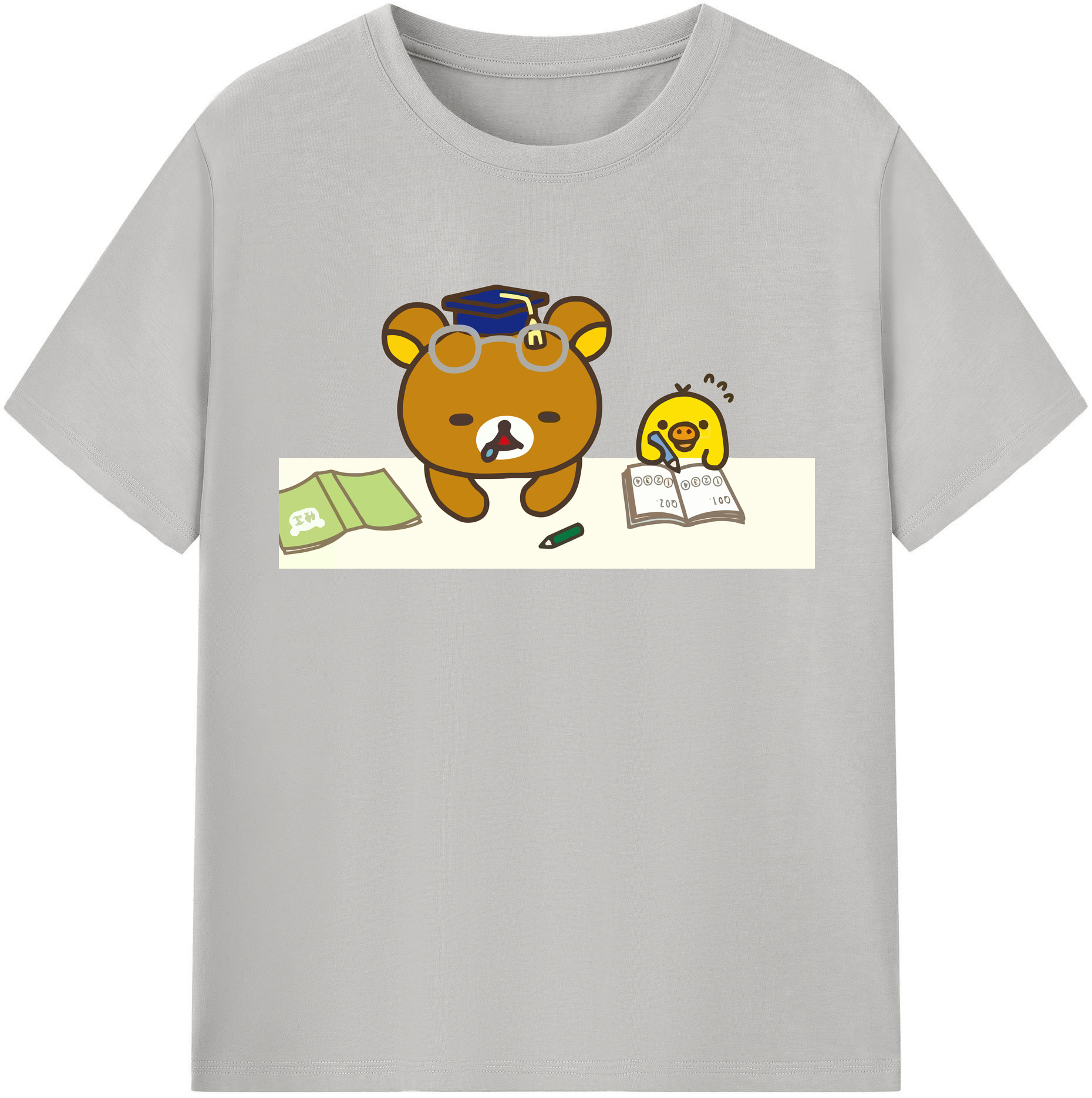 （画像用） リラックマ リラックマ キイロイトリ Rilakkuma Korilakkuma Kiiroitori レディースカジュアルプリントTシャツ（綿100％）