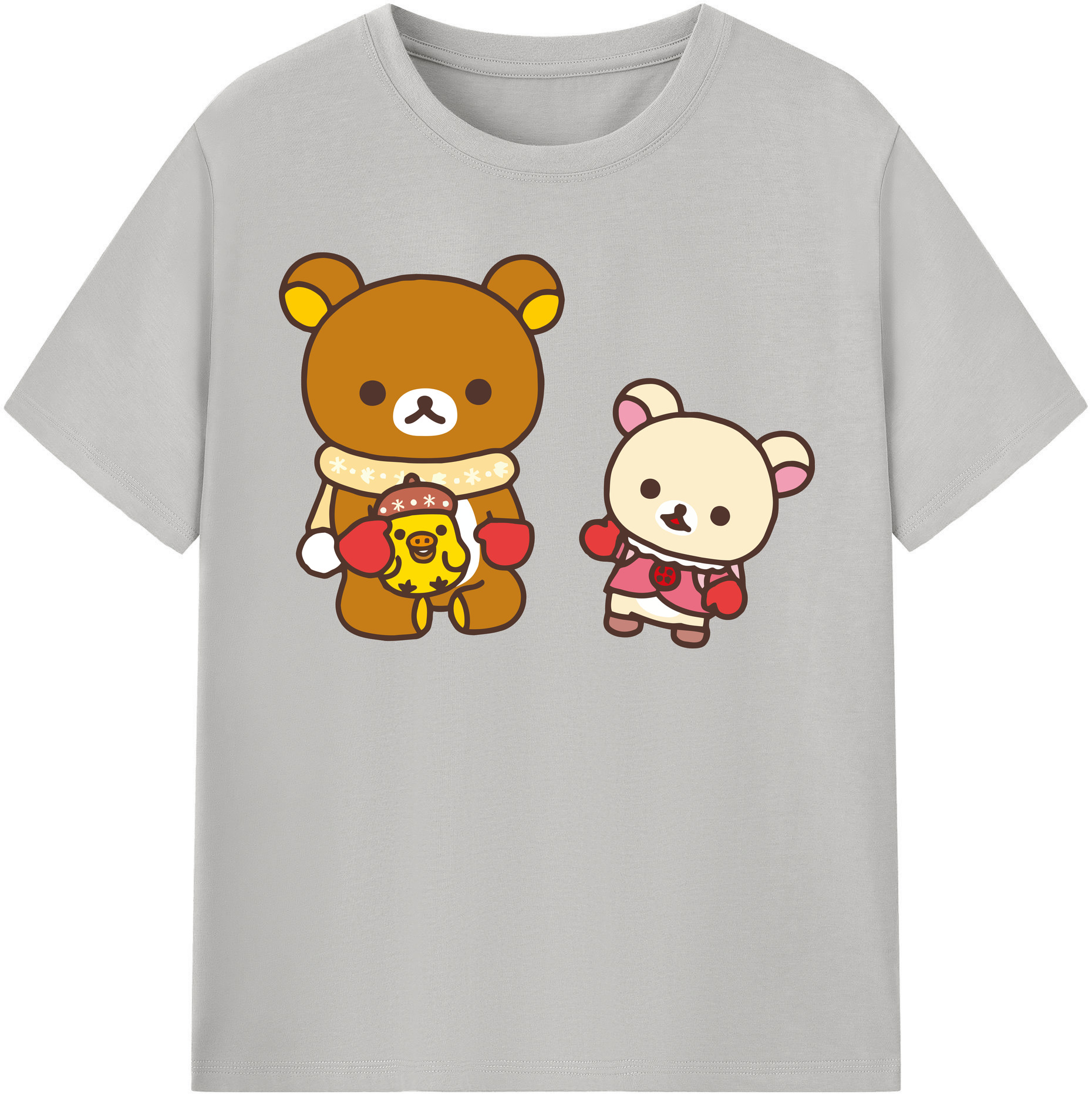 （画像用） リラックマ リラックマ キイロイトリ Rilakkuma Korilakkuma Kiiroitori レディースカジュアルプリントTシャツ（綿100％）