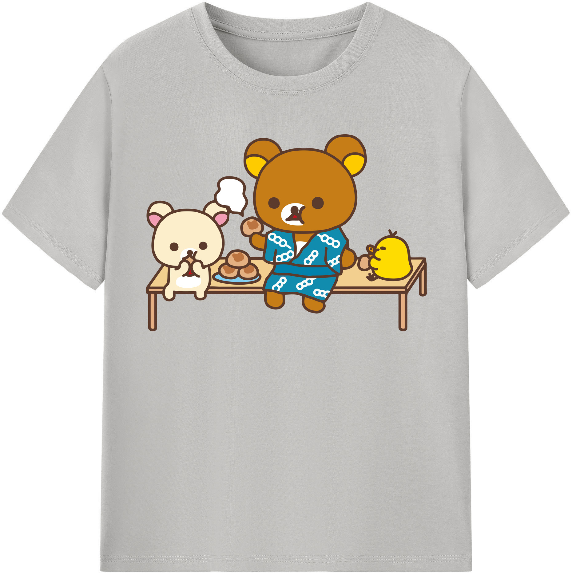 （画像用） リラックマ リラックマ キイロイトリ Rilakkuma Korilakkuma Kiiroitori レディースカジュアルプリントTシャツ（綿100％）