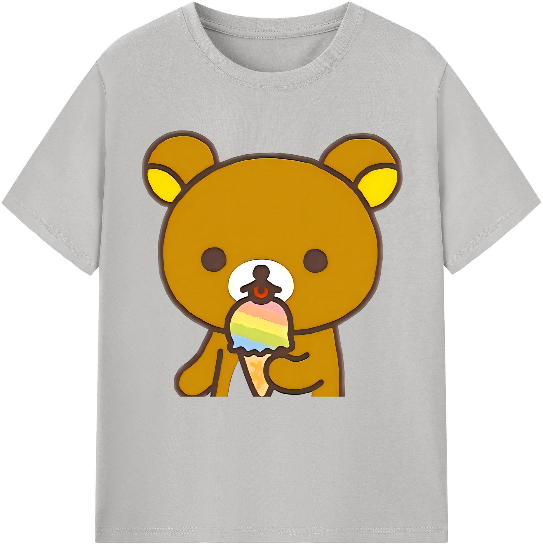 （画像用） リラックマ リラックマ キイロイトリ Rilakkuma Korilakkuma Kiiroitori レディースカジュアルプリントTシャツ（綿100％）
