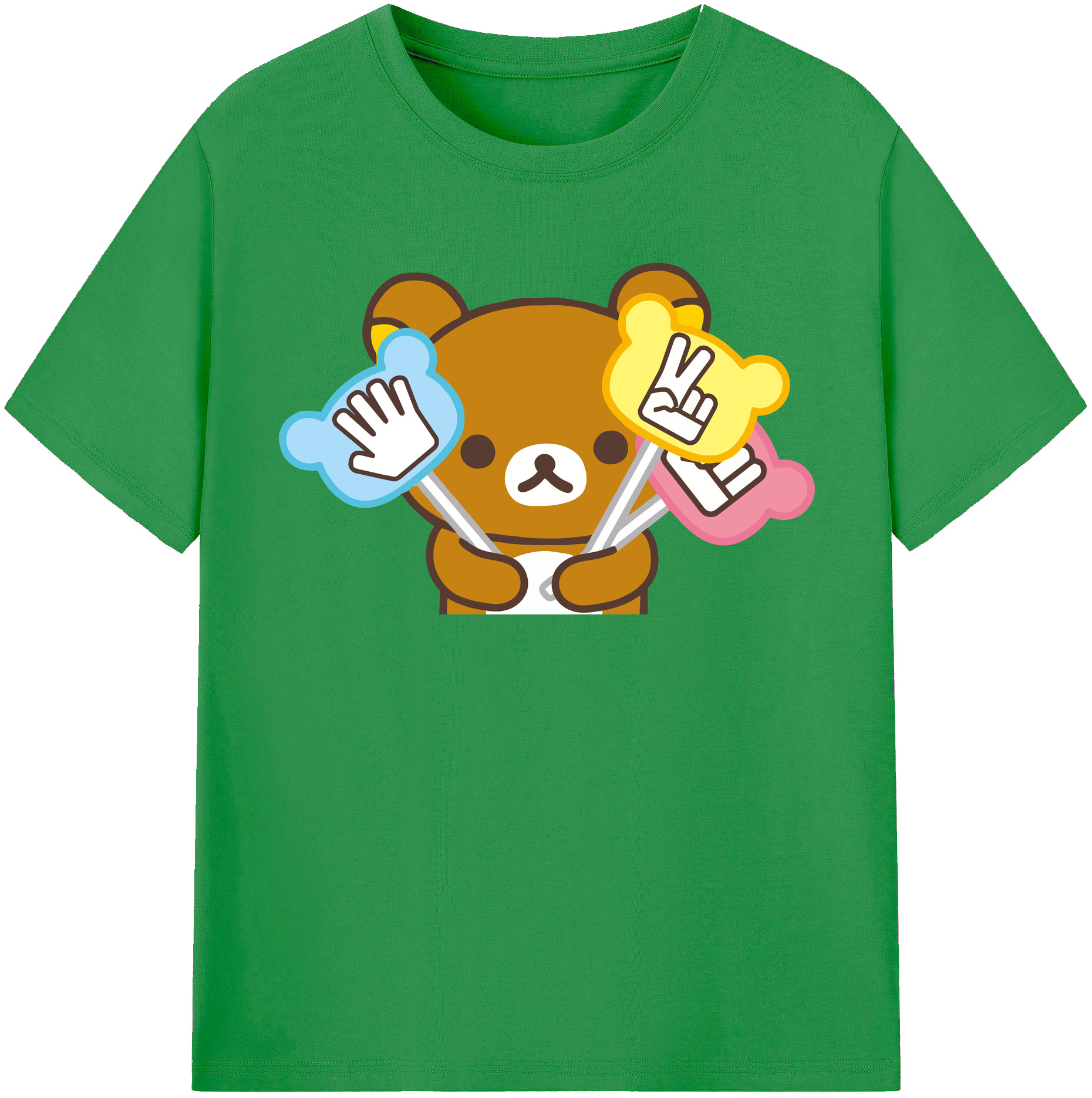 （画像用） リラックマ リラックマ キイロイトリ Rilakkuma Korilakkuma Kiiroitori レディースカジュアルプリントTシャツ（綿100％）