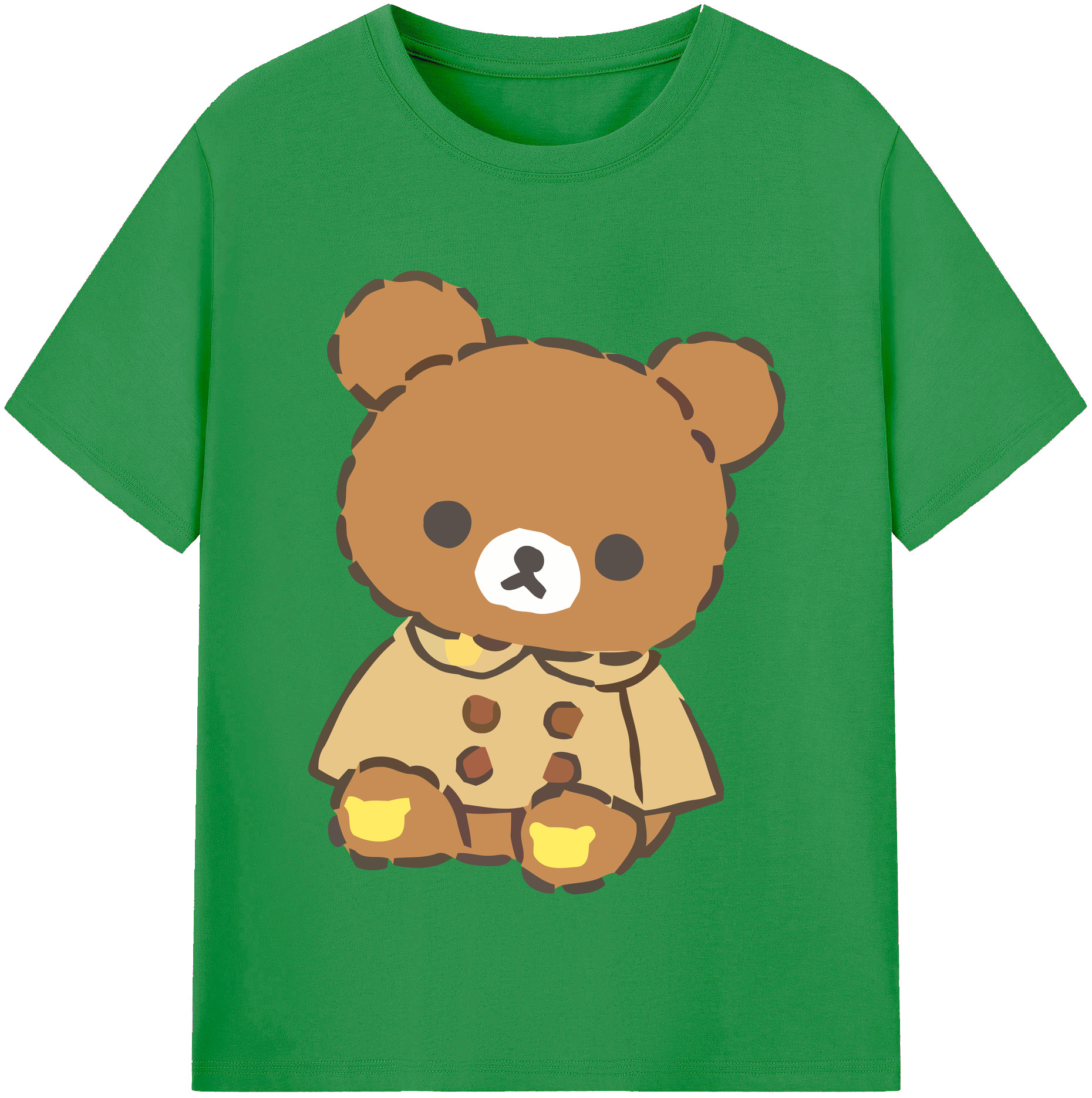 （画像用） リラックマ リラックマ キイロイトリ Rilakkuma Korilakkuma Kiiroitori レディースカジュアルプリントTシャツ（綿100％）
