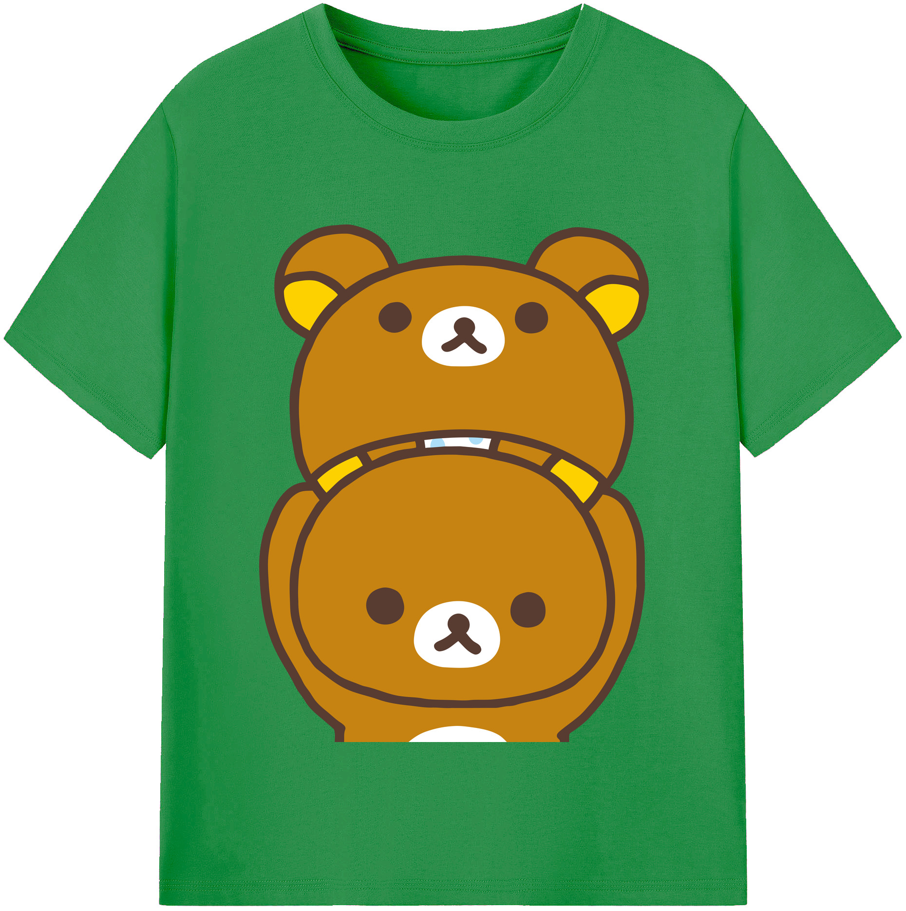 （画像用） リラックマ リラックマ キイロイトリ Rilakkuma Korilakkuma Kiiroitori レディースカジュアルプリントTシャツ（綿100％）