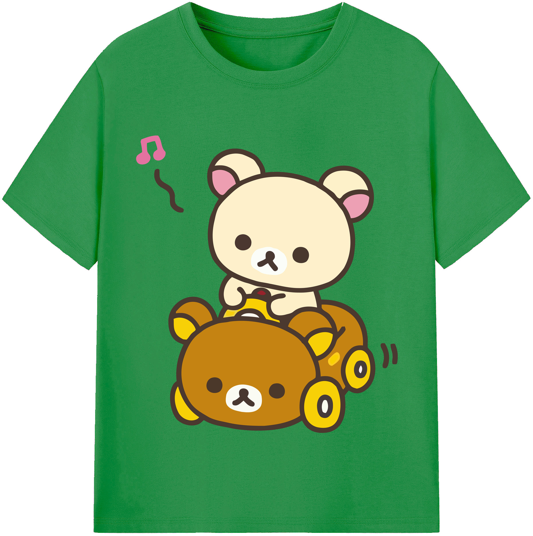 （画像用） リラックマ リラックマ キイロイトリ Rilakkuma Korilakkuma Kiiroitori レディースカジュアルプリントTシャツ（綿100％）