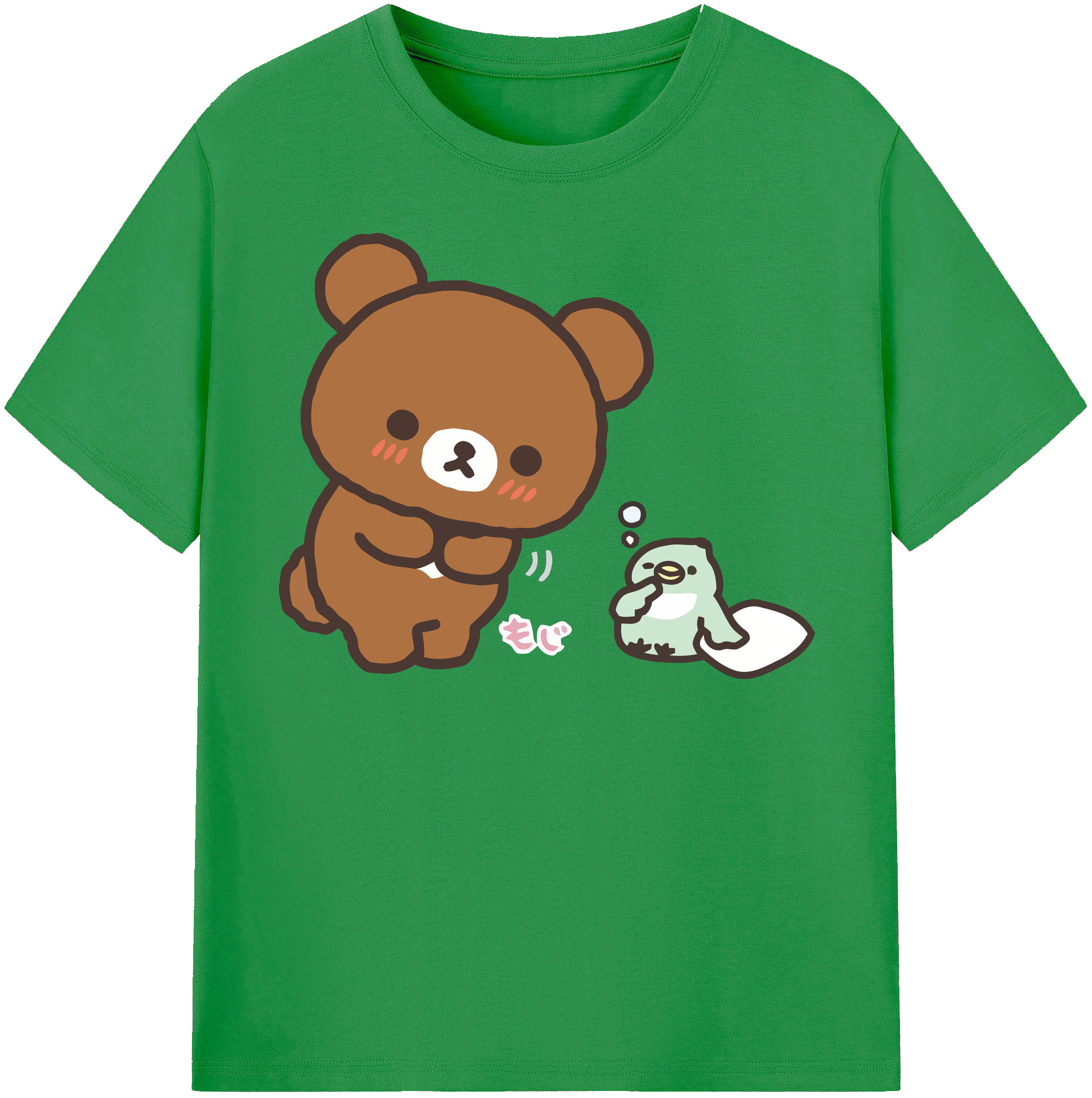 （画像用） リラックマ リラックマ キイロイトリ Rilakkuma Korilakkuma Kiiroitori レディースカジュアルプリントTシャツ（綿100％）