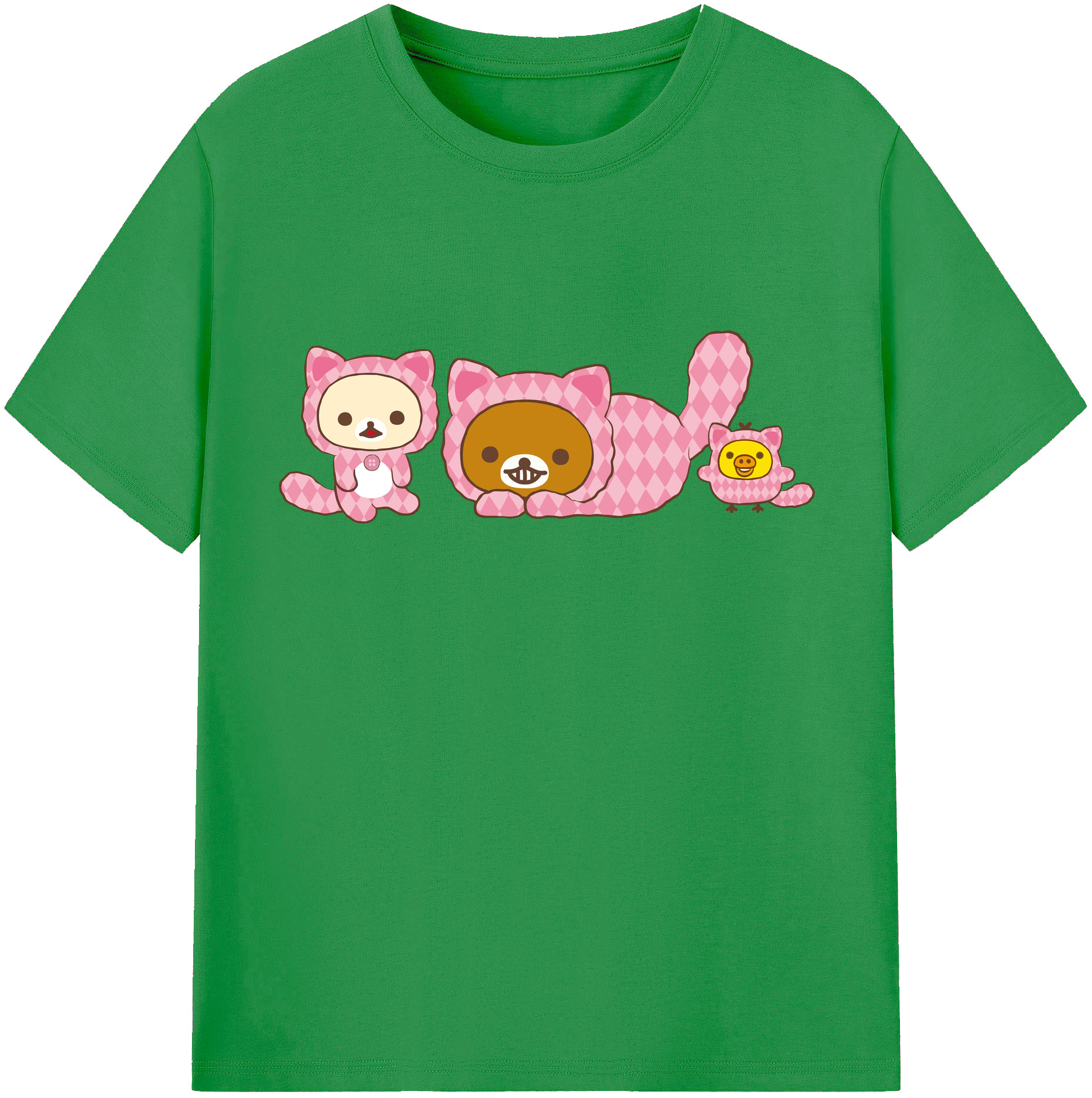 （画像用） リラックマ リラックマ キイロイトリ Rilakkuma Korilakkuma Kiiroitori レディースカジュアルプリントTシャツ（綿100％）
