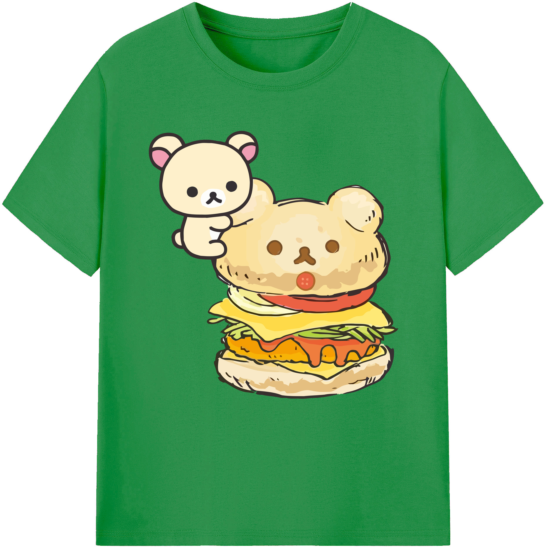 （画像用） リラックマ リラックマ キイロイトリ Rilakkuma Korilakkuma Kiiroitori レディースカジュアルプリントTシャツ（綿100％）