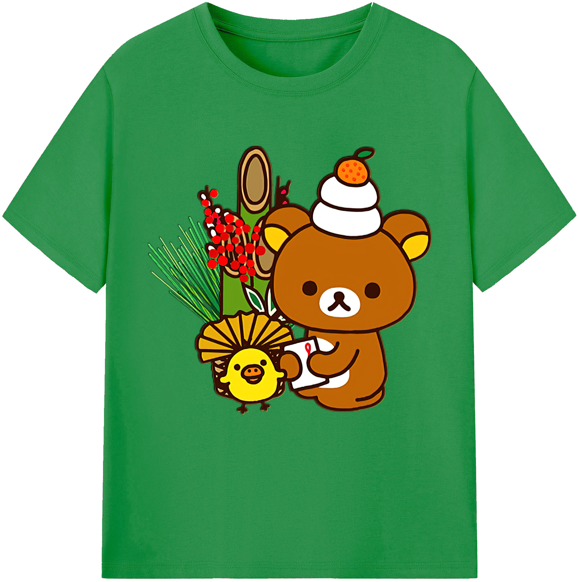 （画像用） リラックマ リラックマ キイロイトリ Rilakkuma Korilakkuma Kiiroitori レディースカジュアルプリントTシャツ（綿100％）