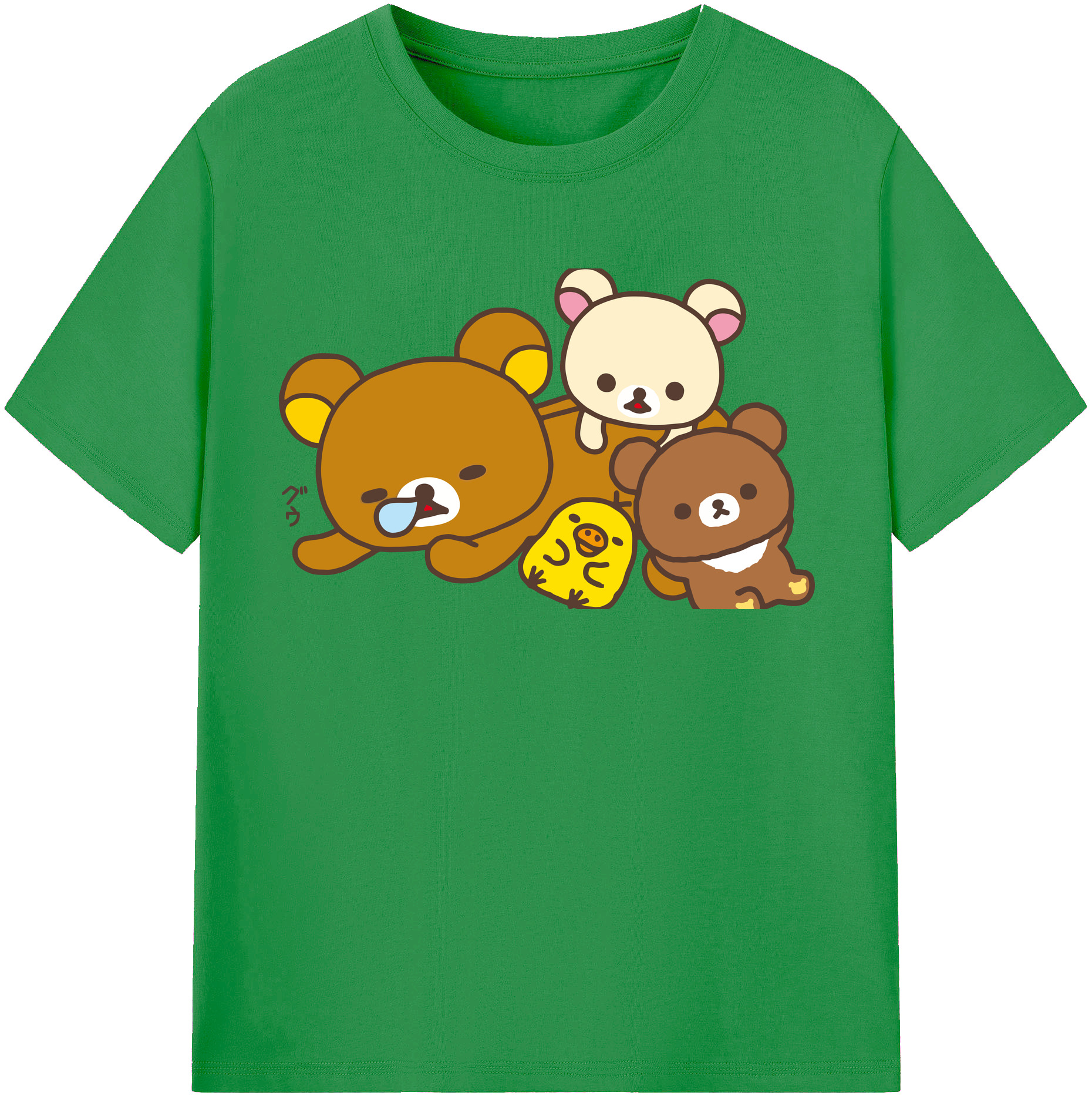 （画像用） リラックマ リラックマ キイロイトリ Rilakkuma Korilakkuma Kiiroitori レディースカジュアルプリントTシャツ（綿100％）