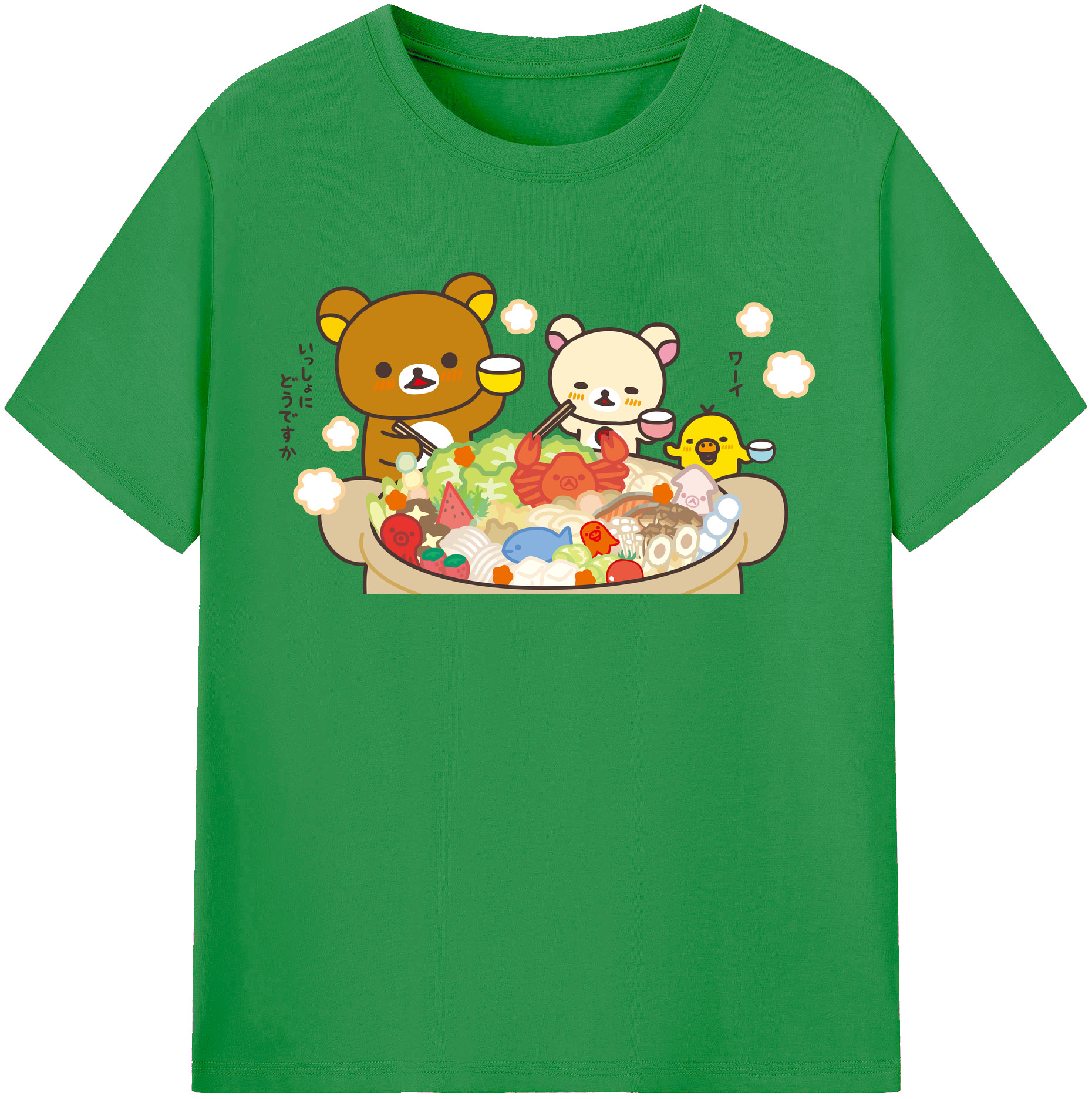 （画像用） リラックマ リラックマ キイロイトリ Rilakkuma Korilakkuma Kiiroitori レディースカジュアルプリントTシャツ（綿100％）