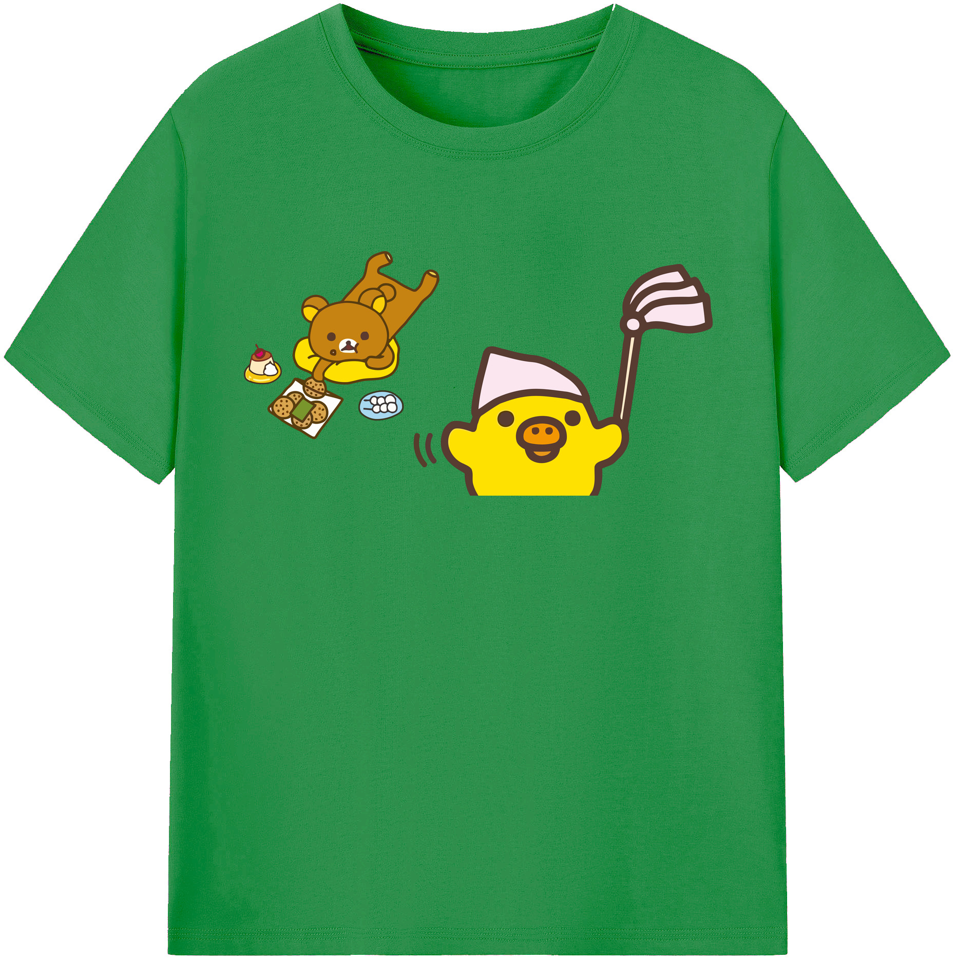 （画像用） リラックマ リラックマ キイロイトリ Rilakkuma Korilakkuma Kiiroitori レディースカジュアルプリントTシャツ（綿100％）